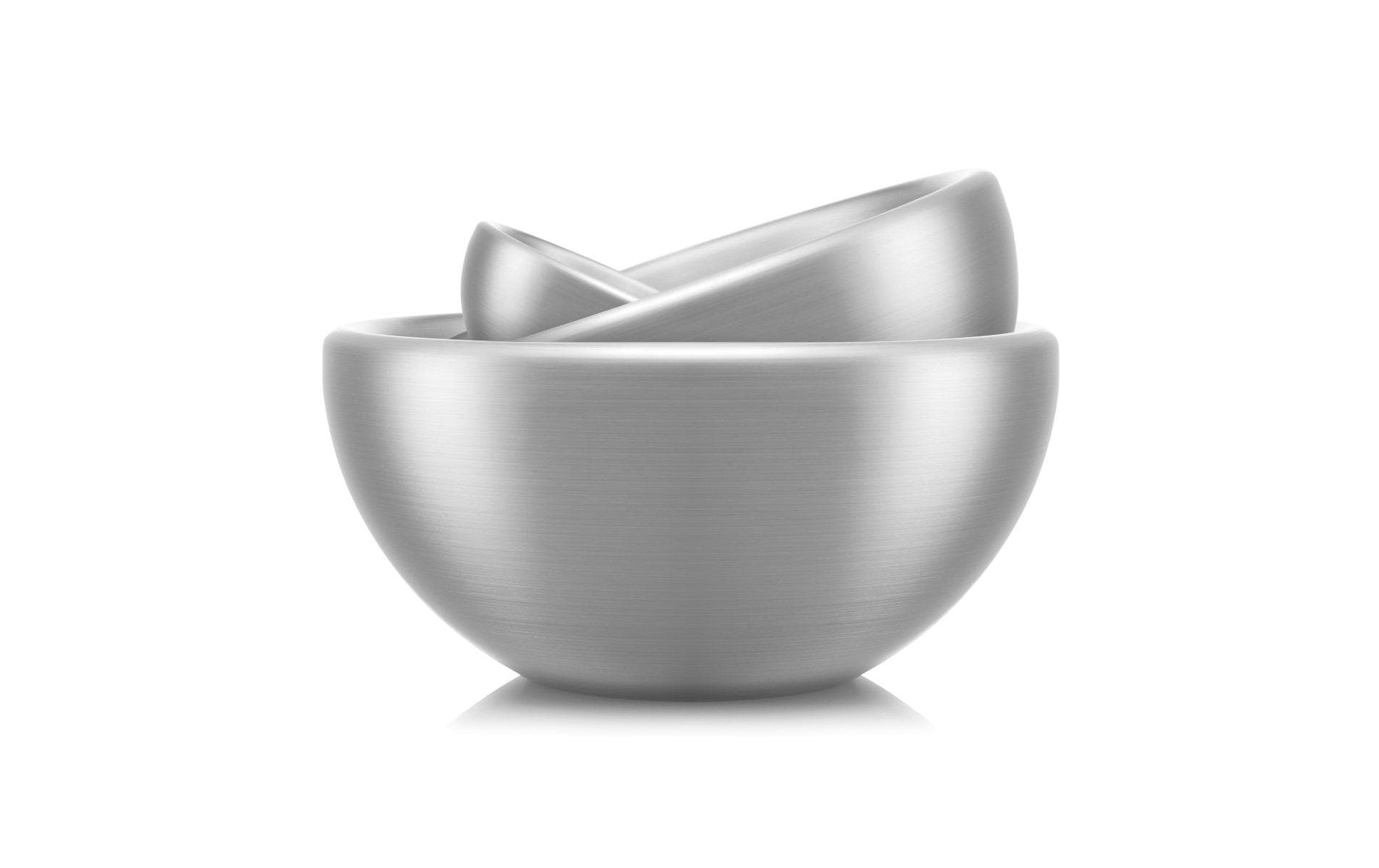 Bodum Salatschüssel Midora – 3er Set, 300 ml/600 ml/650 ml, Edelstahl, Silber