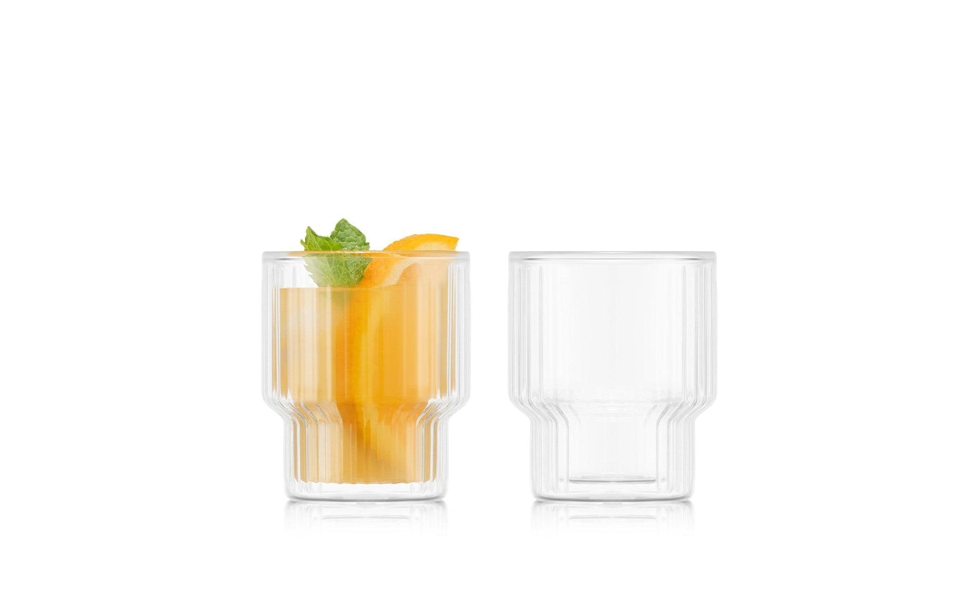Bodum Navalia Doppelwandglas – 0,15 l, Borosilikatglas, transparent, spülmaschinenfest, stapelbar, 2 Stück