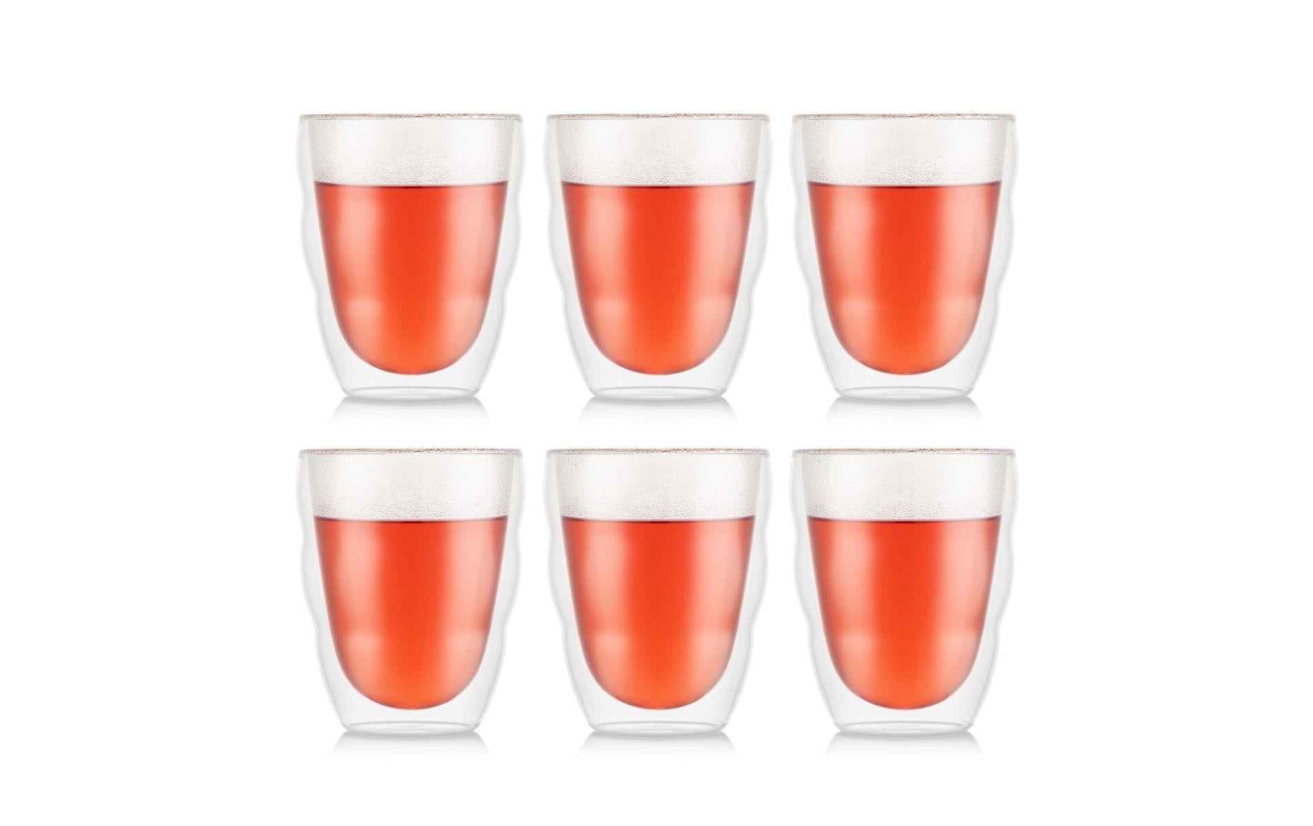 Bodum Pilatus Trinkgläser – 6er Set, 350 ml, Ø 8,5 cm, Borosilikatglas, spülmaschinenfest