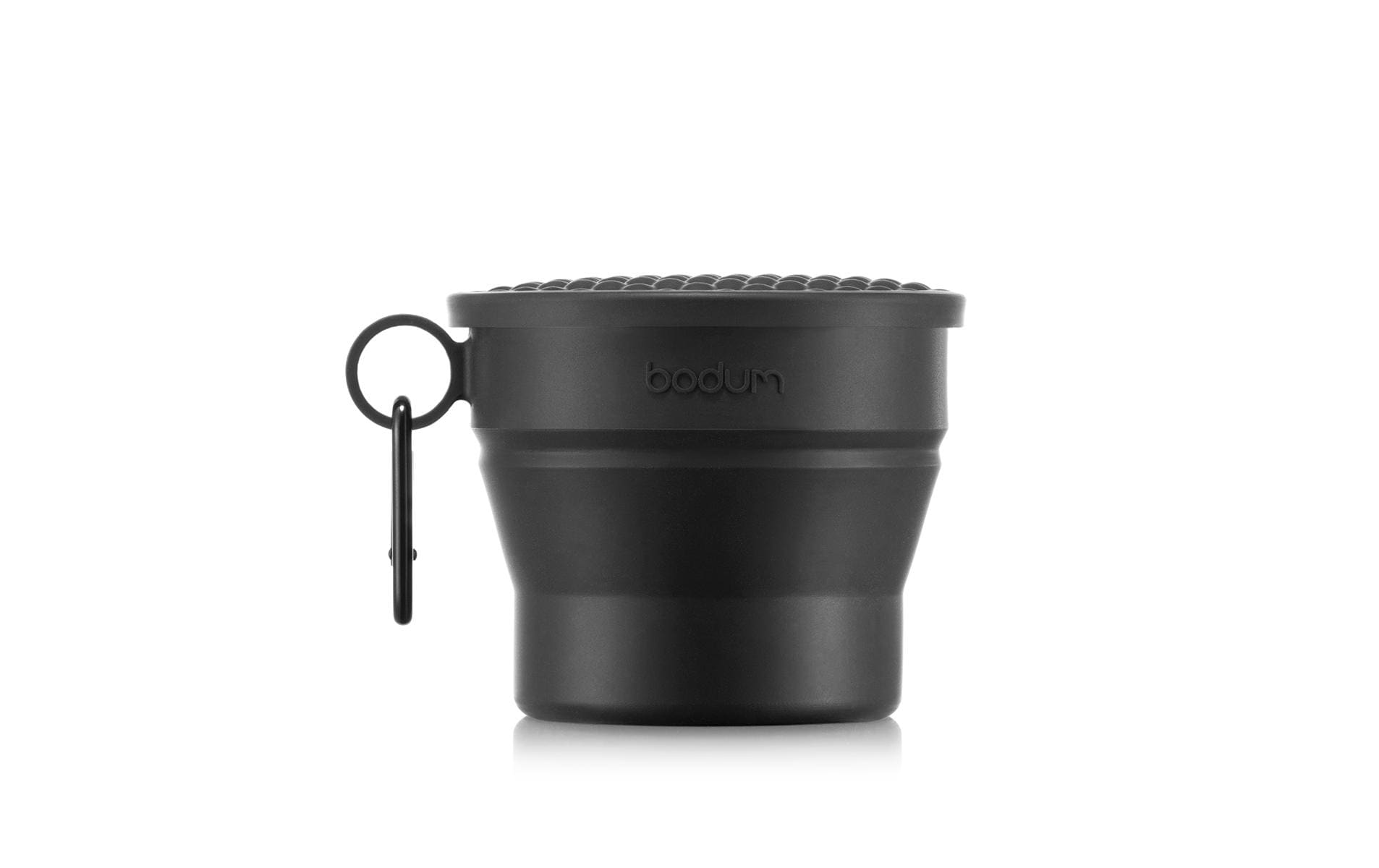 Bodum Becher K12060-01S – 300 ml, Ø 12,2 cm, H 10,0 cm, Silikon, mit Deckel, zusammenklappbar, BPA-frei