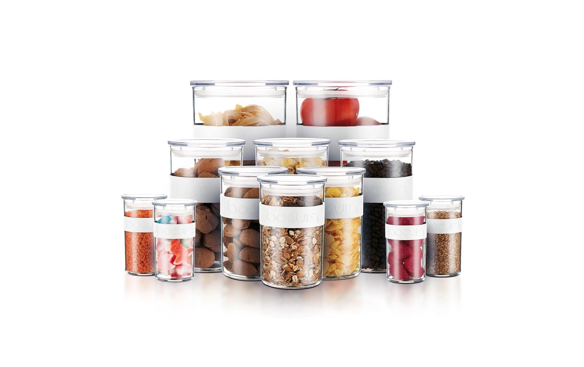 Bodum Presso Vorratsdose – 2 l – eckig – 12,5 × 22,5 × 12,5 cm – Kunststoff – weiss