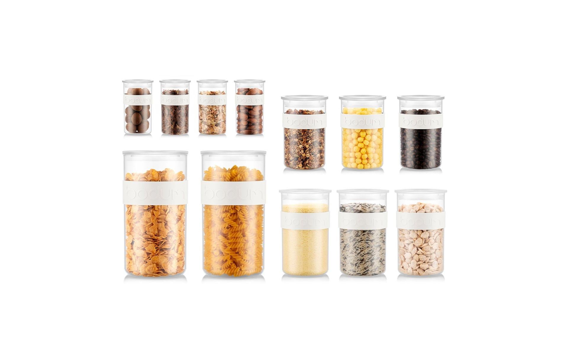 Bodum Presso Vorratsdose – 2 l – eckig – 12,5 × 22,5 × 12,5 cm – Kunststoff – weiss