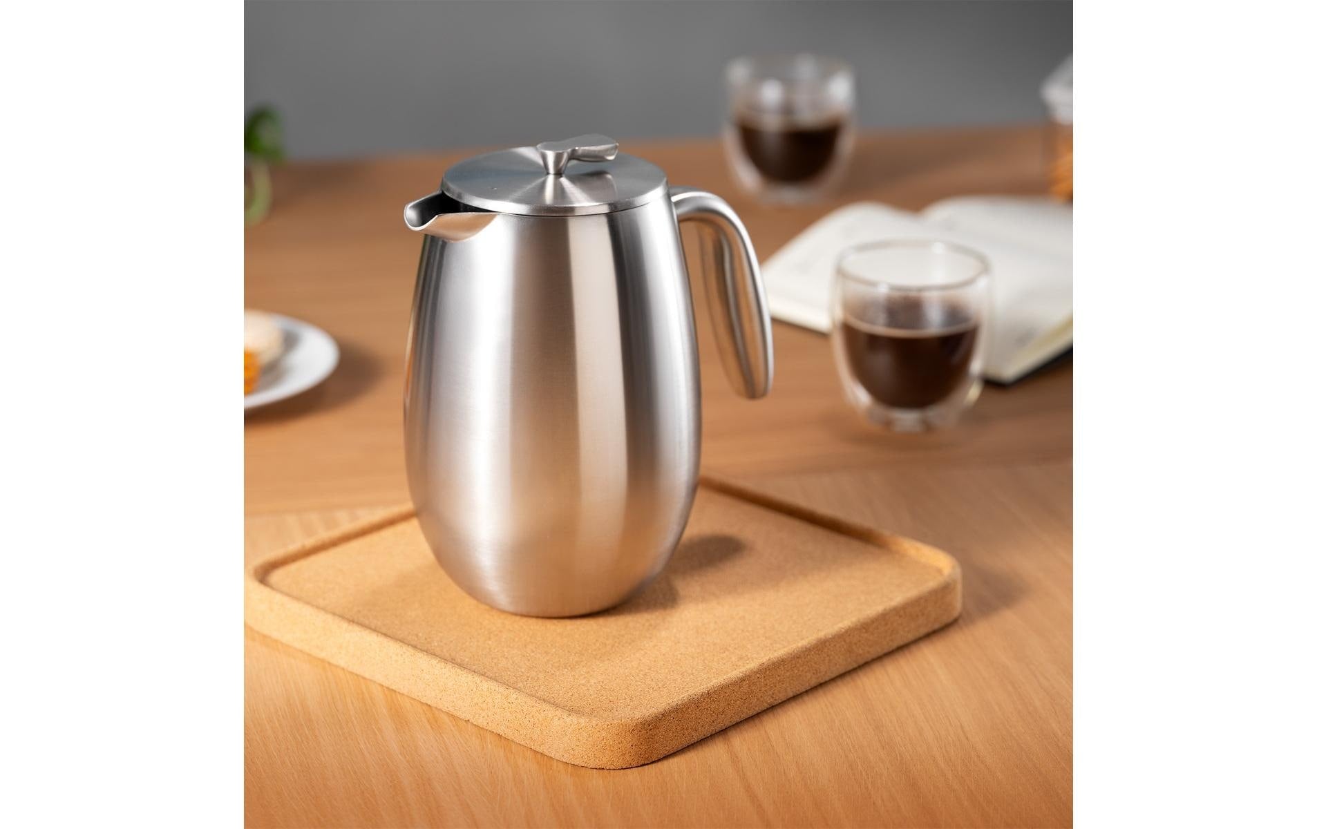 Bodum Columbia French Press Kaffeebereiter – 1 l, 8 Tassen, Silber