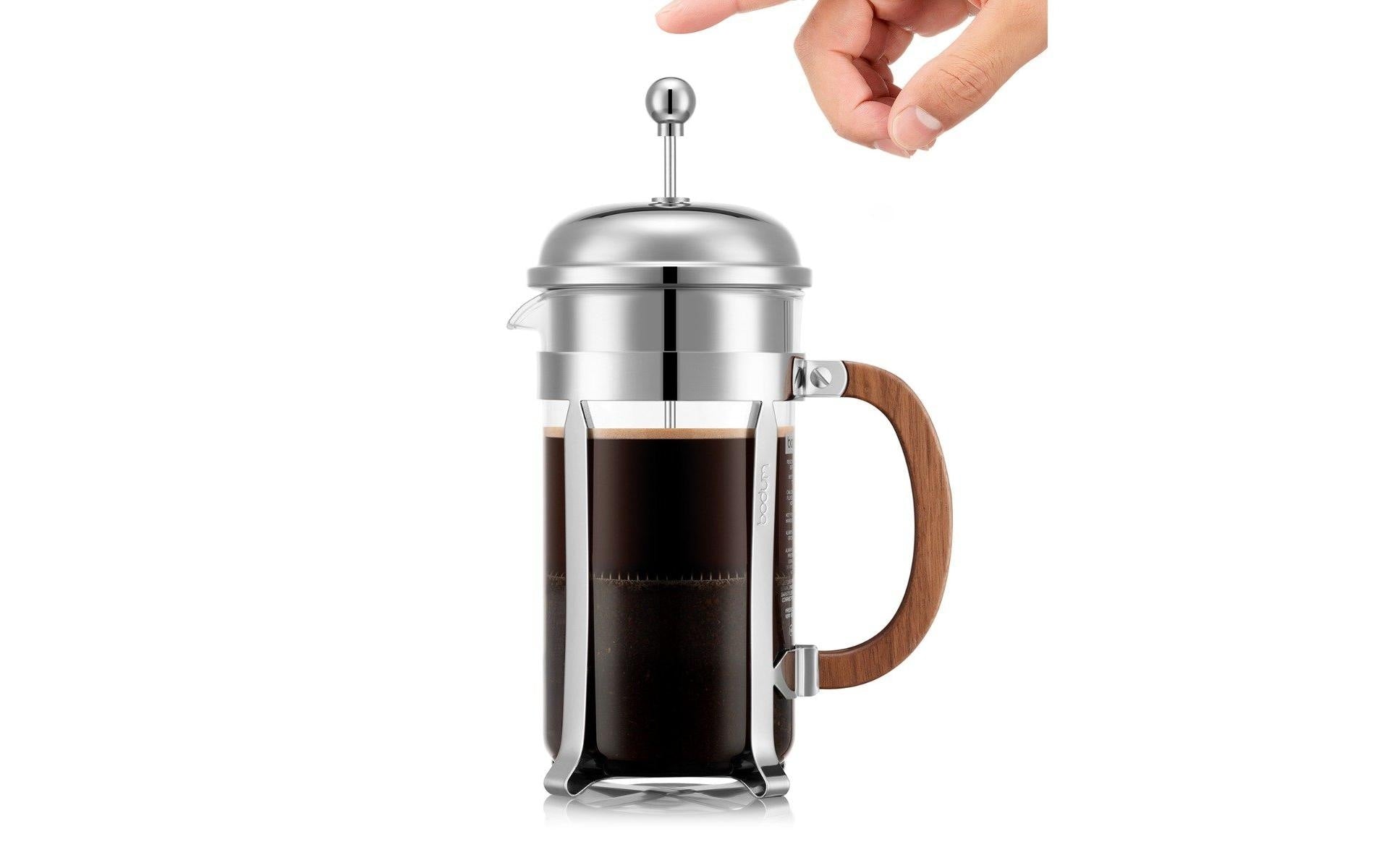 Bodum Chambord French Press Kaffeebereiter – 1 l, 8 Tassen, Silber