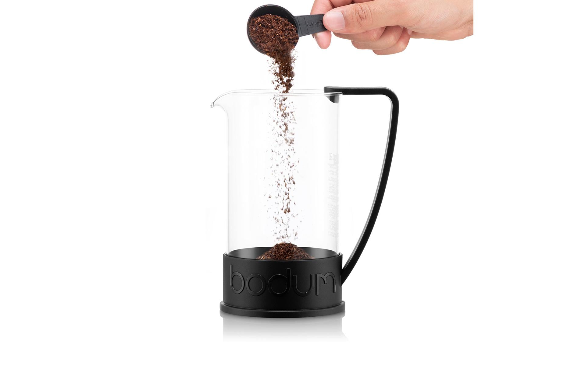 Bodum Brazil French Press Kaffeebereiter – 1 l, 8 Tassen, Schwarz/Transparent