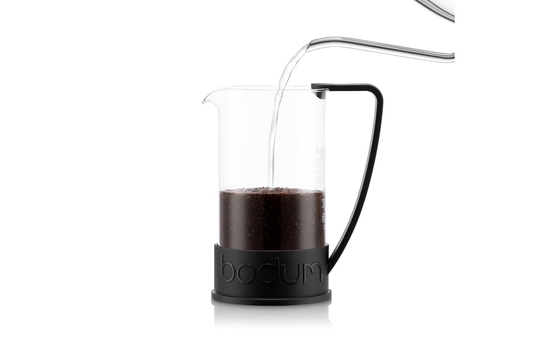 Bodum Brazil French Press Kaffeebereiter – 1 l, 8 Tassen, Schwarz/Transparent