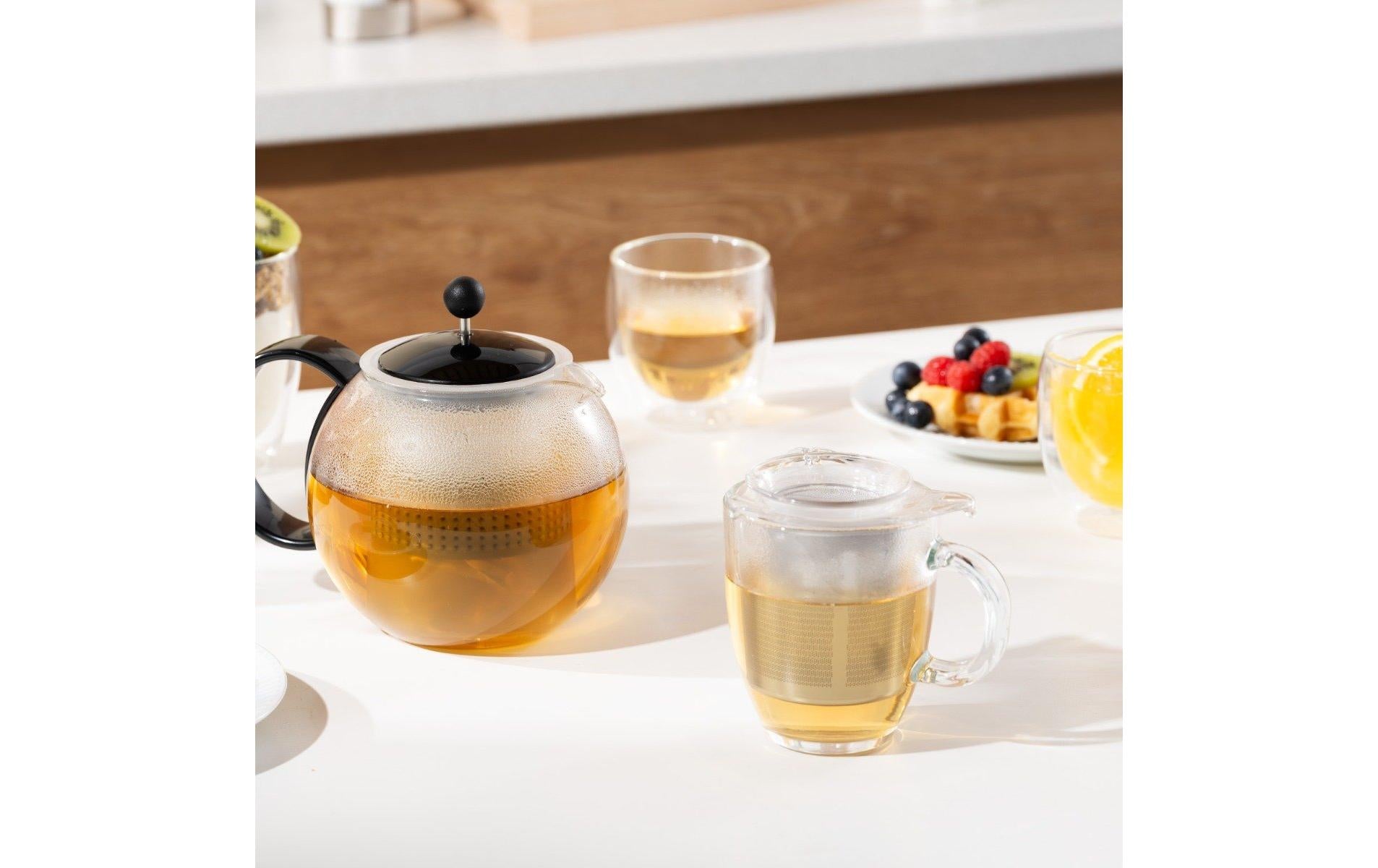Bodum Yo-Yo Glastasse – 0,35 l, Glas, Transparent, Henkel, Edelstahlfilter