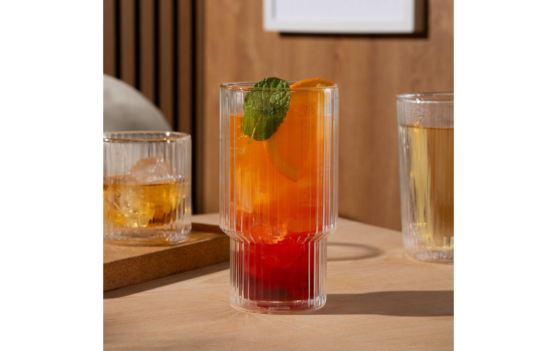 Bodum Navalia Doppelwandglas – 0,50 l, Borosilikatglas, transparent, doppelwandig, 2 Stück