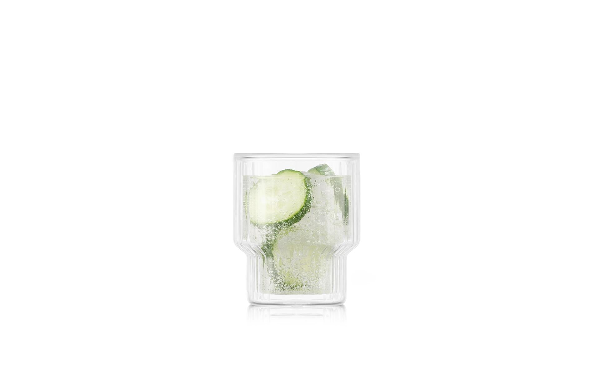 Bodum Navalia Doppelwandglas – 0,15 l, Borosilikatglas, transparent, spülmaschinenfest, stapelbar, 2 Stück