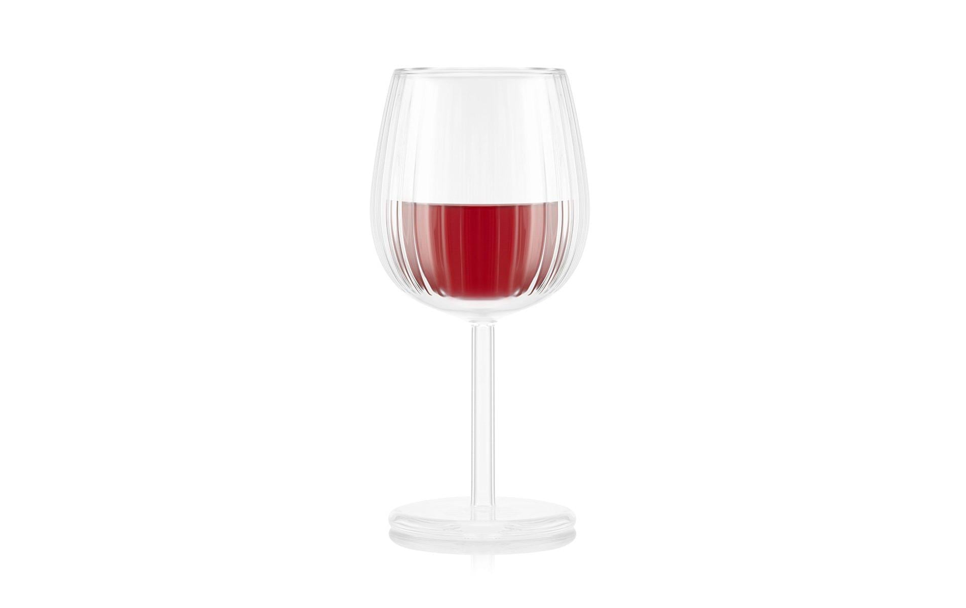 Bodum Douro Rotweinglas – 2er Set, 300 ml, Ø 8,0 cm, Borosilikatglas/Silikon, doppelwandig, spülmaschinenfest