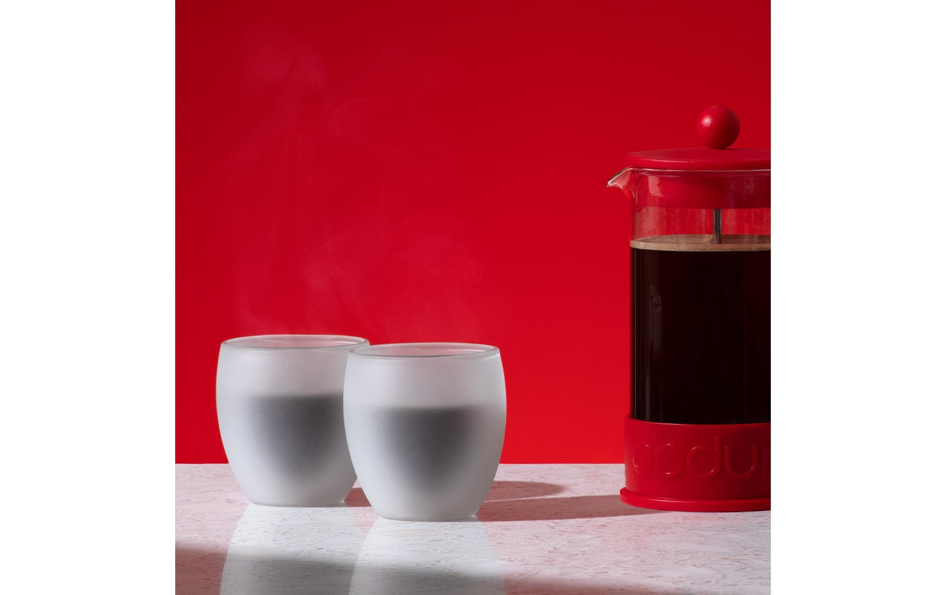 Bodum Pavina Trinkglas – 2er Set, 250 ml, Ø 8,8 cm, H 8,9 cm, Borosilikatglas/Silikon, doppelwandig