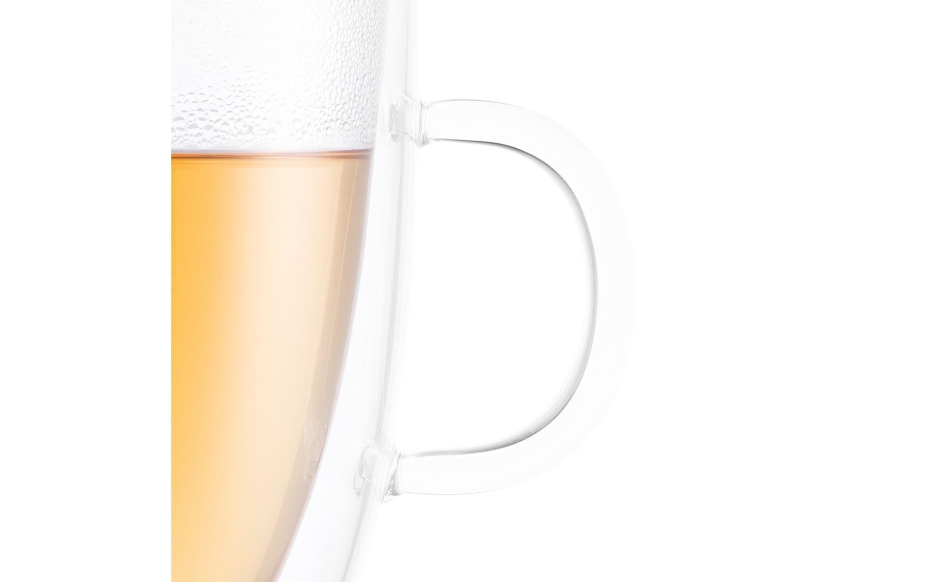 Bodum Kaffeetasse – 2er Set, 450 ml, Ø 13,7 cm, H 12,1 cm, Borosilikatglas, mit Henkel, spülmaschinenfest