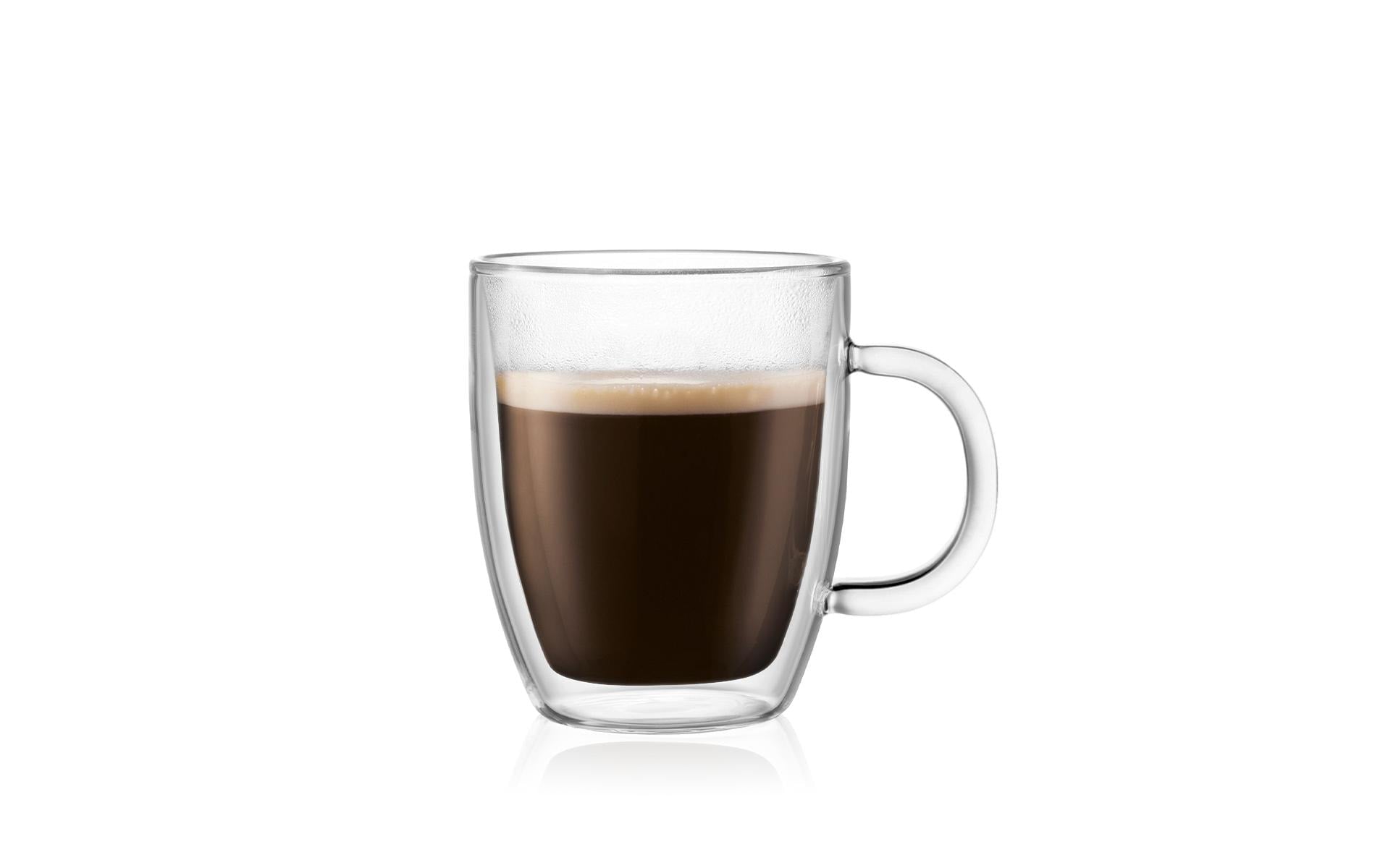 Bodum Bistro Thermo-Glas – 0,30 l, Glas, transparent, doppelwandig, spülmaschinenfest, 2 Stück