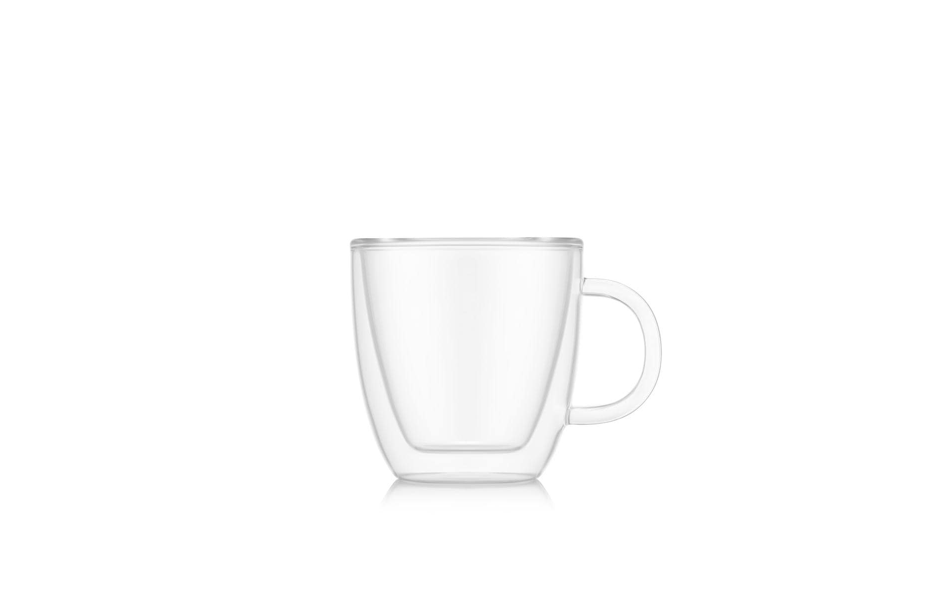 Bodum Bistro Thermoglas – 0,15 l, Borosilikatglas, transparent, doppelwandig, spülmaschinengeeignet, 2 Stück