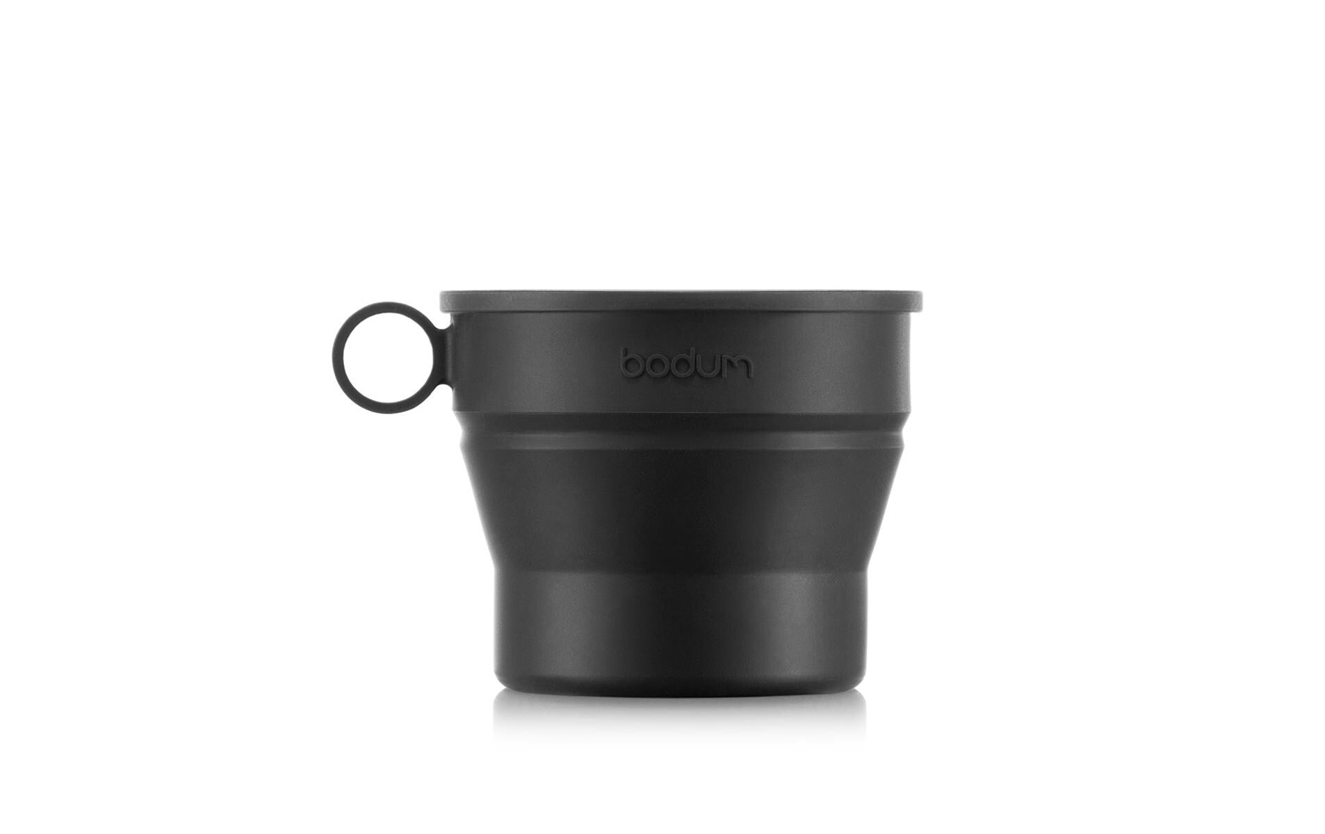 Bodum Becher K12060-01S – 300 ml, Ø 12,2 cm, H 10,0 cm, Silikon, mit Deckel, zusammenklappbar, BPA-frei