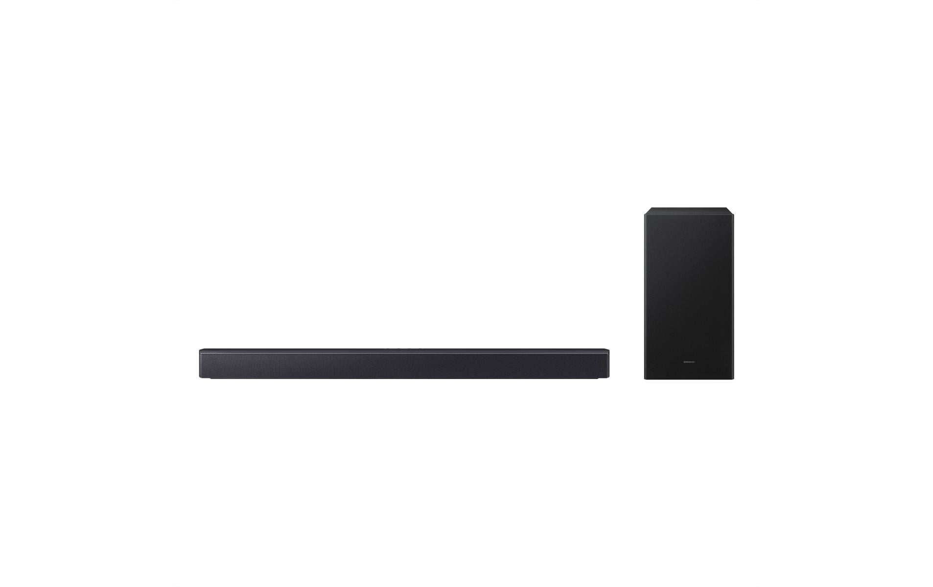 Samsung HW-B450F – Soundbar mit integriertem Subwoofer – 2.1, 300 W, für Samsung Q-Symphony, HDMI 2.1, Schwarz