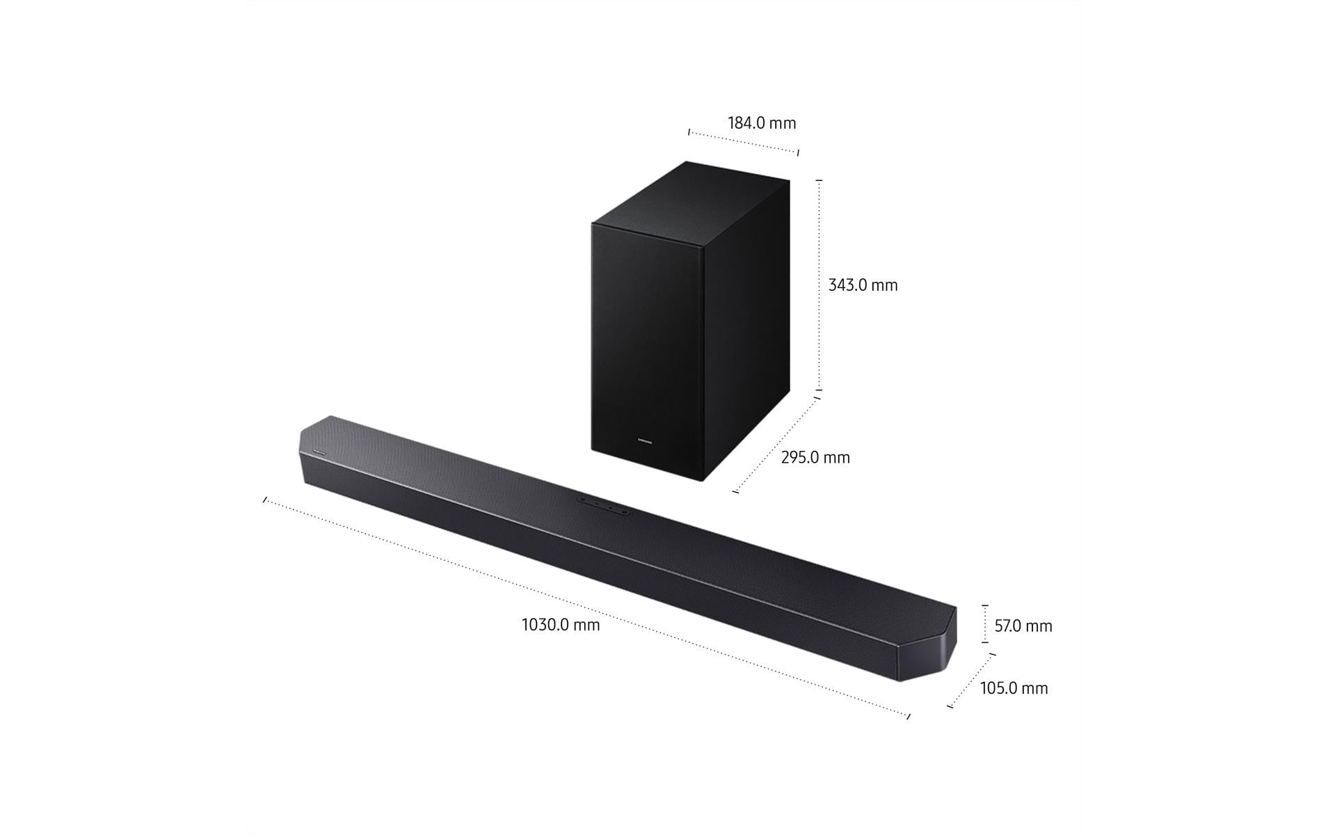 Samsung Q-Serie HW-Q600F – Soundbar mit kabellosem Subwoofer – 3.1.2, 380 W, für Samsung Q-Symphony, Schwarz