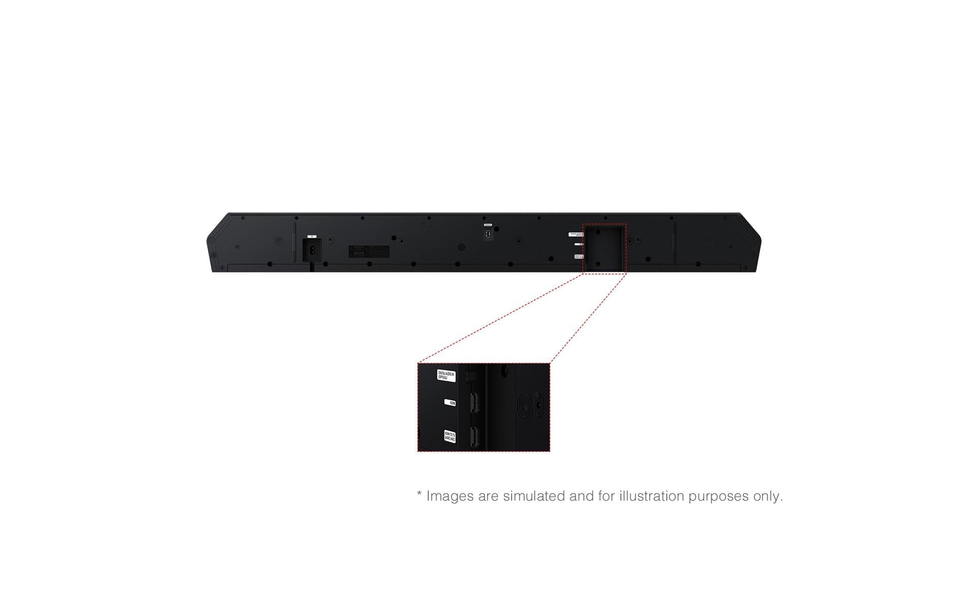 Samsung HW-Q800F – Soundbar mit kabellosem Subwoofer – 5.1.2, 500 W, Spotify, für Amazon Alexa, Schwarz