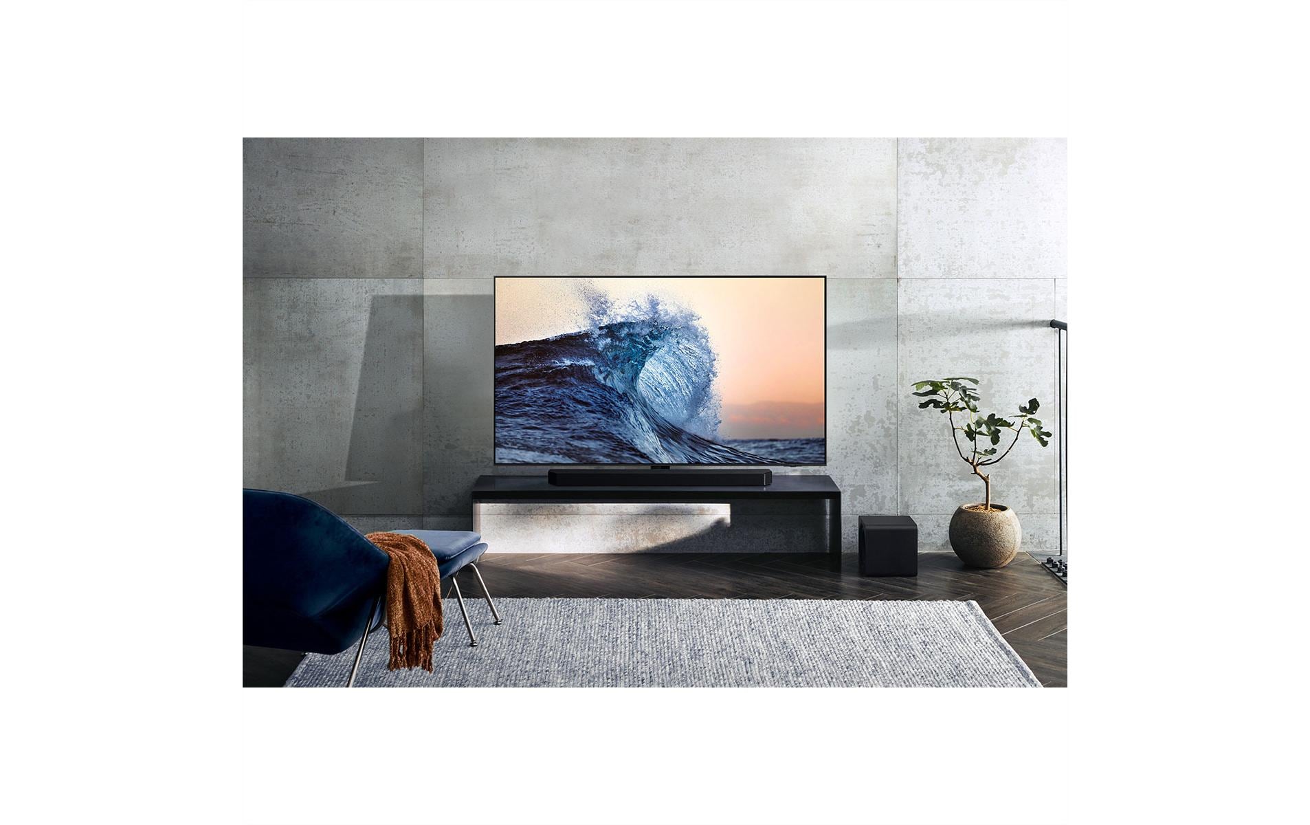 Samsung HW-Q800F – Soundbar mit kabellosem Subwoofer – 5.1.2, 500 W, Spotify, für Amazon Alexa, Schwarz