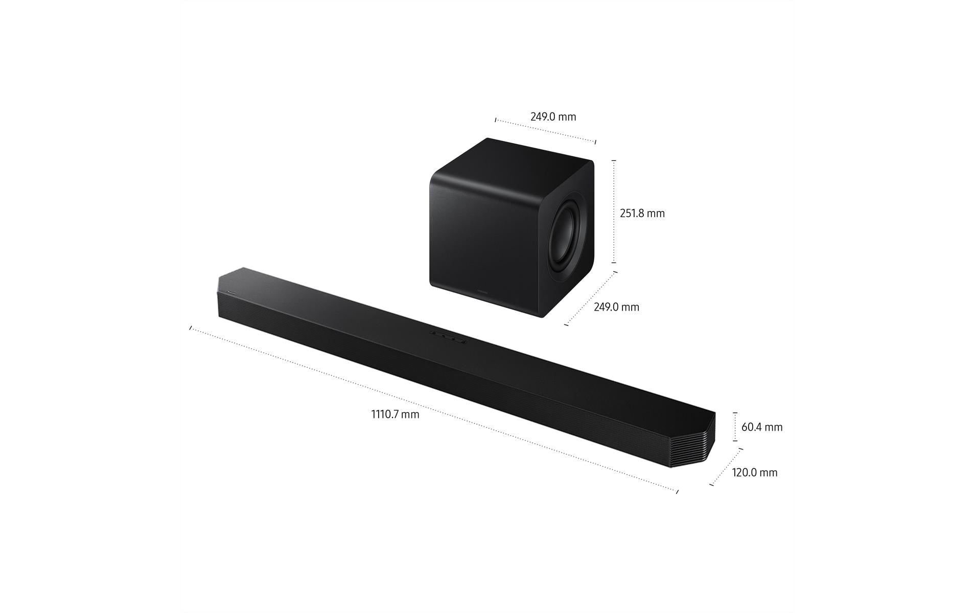 Samsung HW-Q800F – Soundbar mit kabellosem Subwoofer – 5.1.2, 500 W, Spotify, für Amazon Alexa, Schwarz