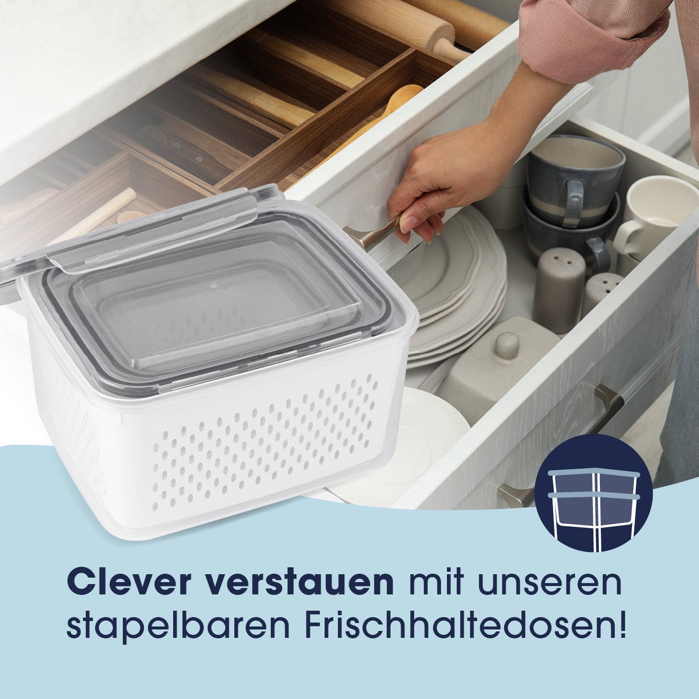 Gourmetmaxx Vorratsdose 4 l, 21 × 25 × 14,5 cm, Polypropylen (PP)/Silikon, 12-teilig (4 Dosen)