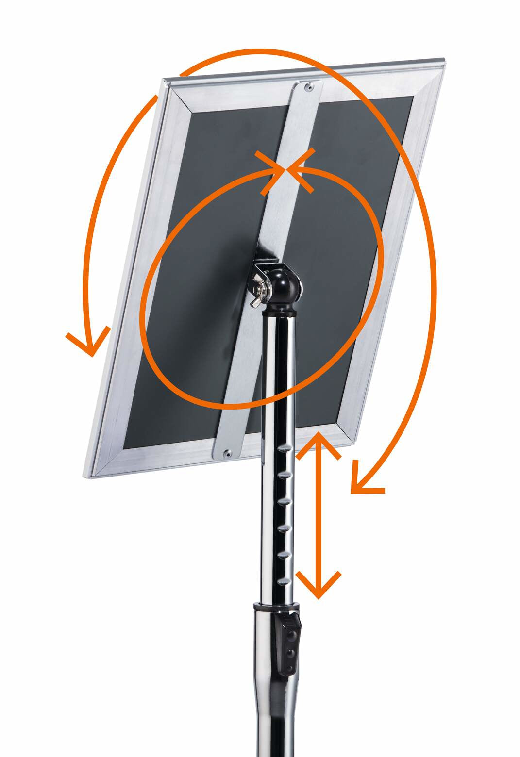 Durable Infoständer – für A3 Hoch-/Querformat, silber, Metall, 250 × 250 × 1290 mm