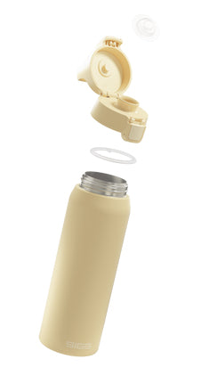 SIGG Shield One Isolierflasche 750 ml – Doppelwandig, Edelstahl, Klappdeckel, Gelb