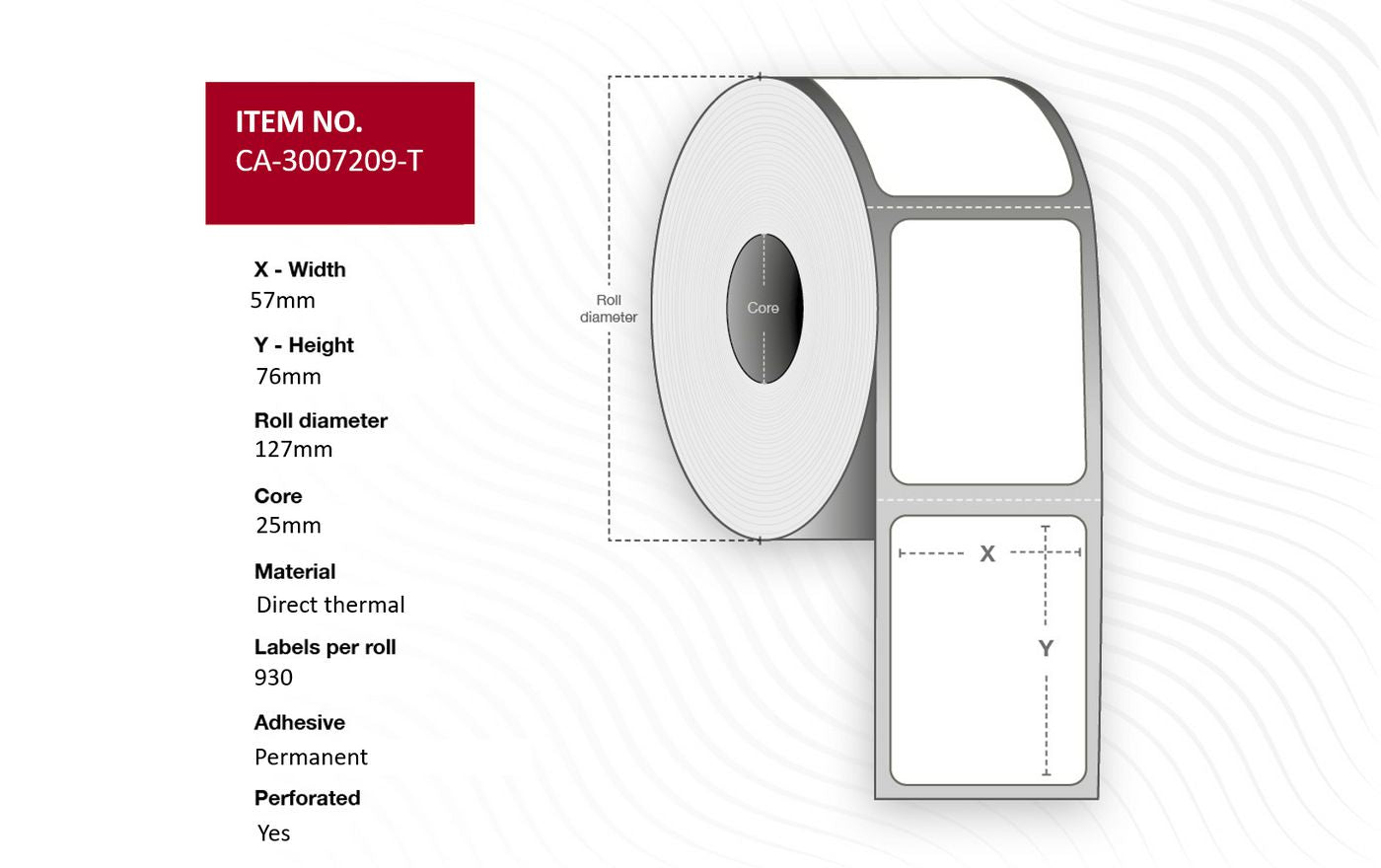 Capture Druckeretikett – 57 × 76 mm, Thermodirekt