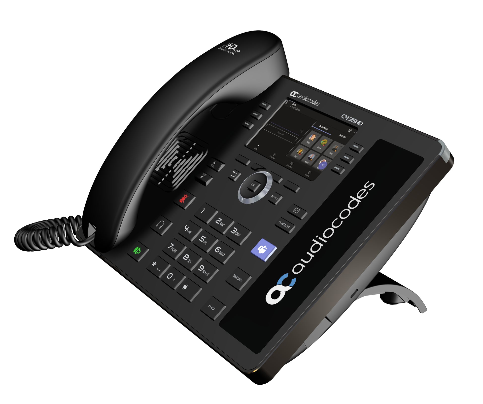 AudioCodes C435HD-R – für Microsoft Teams, PoE, Gigabit-Ethernet 10/100/1000, schwarz
