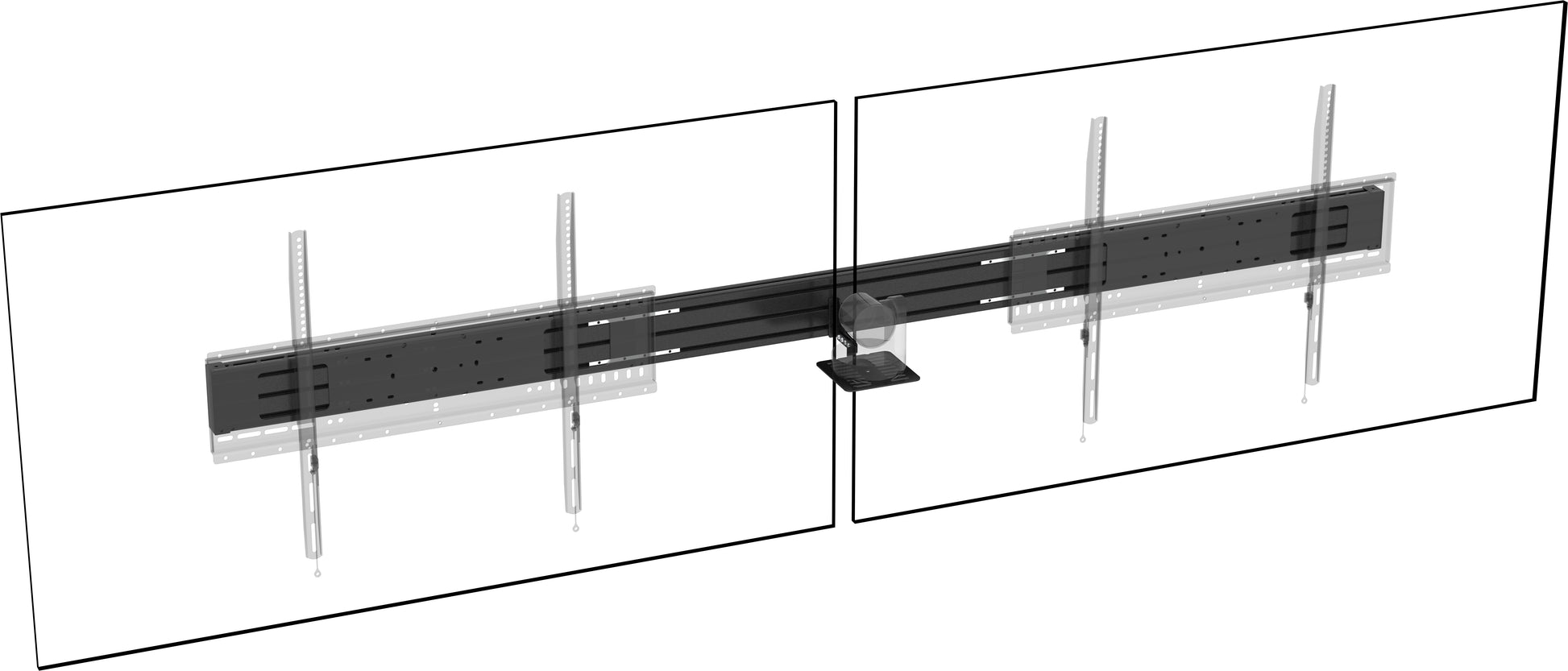 Vision F50 Schienen-Modul – 3 Displays, bis 95 kg – für VFM-W4X4, VFM-W4X6, VFM-W6X4 und andere – Schwarz