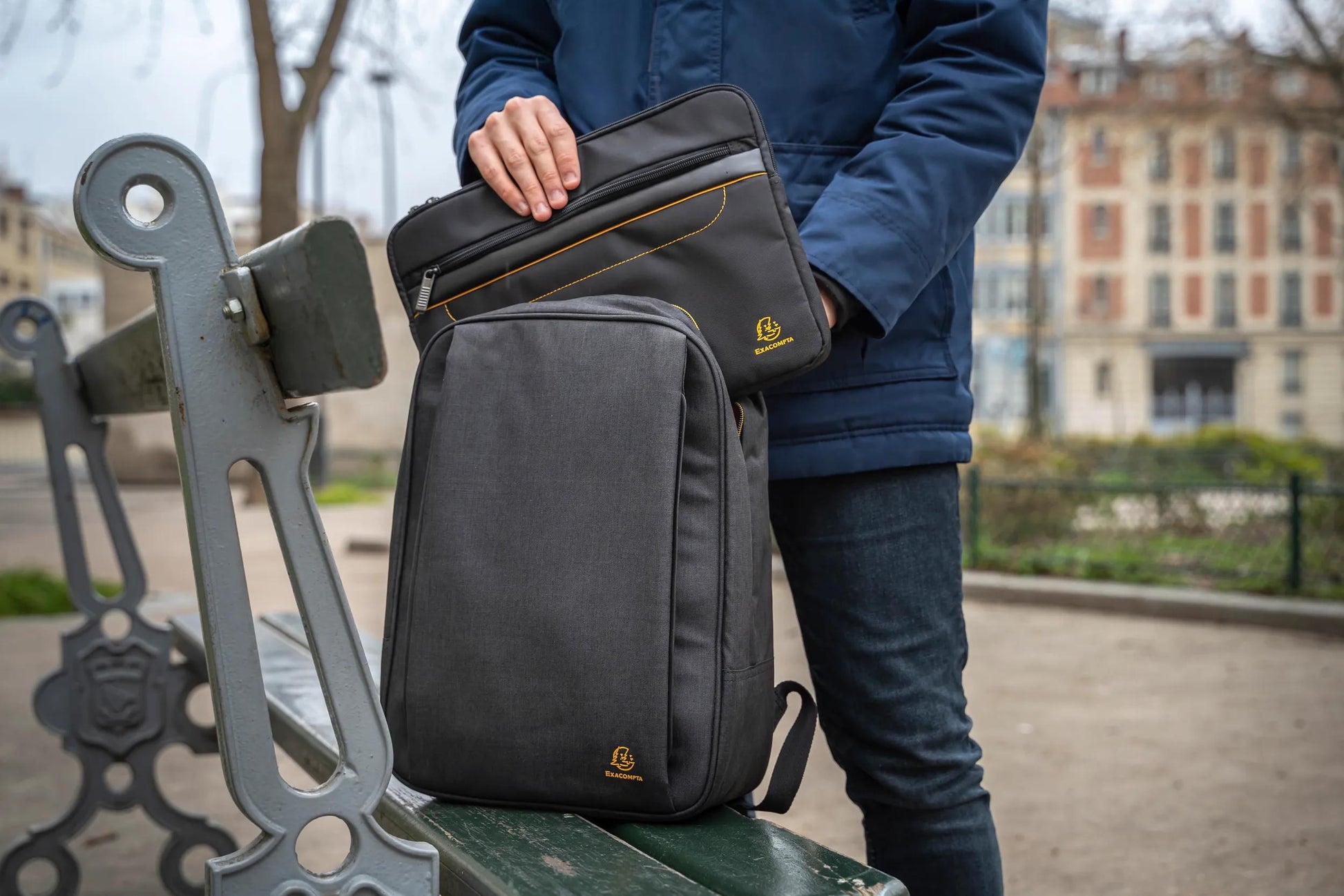 Exacompta City-Rucksack Exactive Smart – wasserabweisend, rPET-Polyester – Schwarz, 320 × 410 × 150 mm
