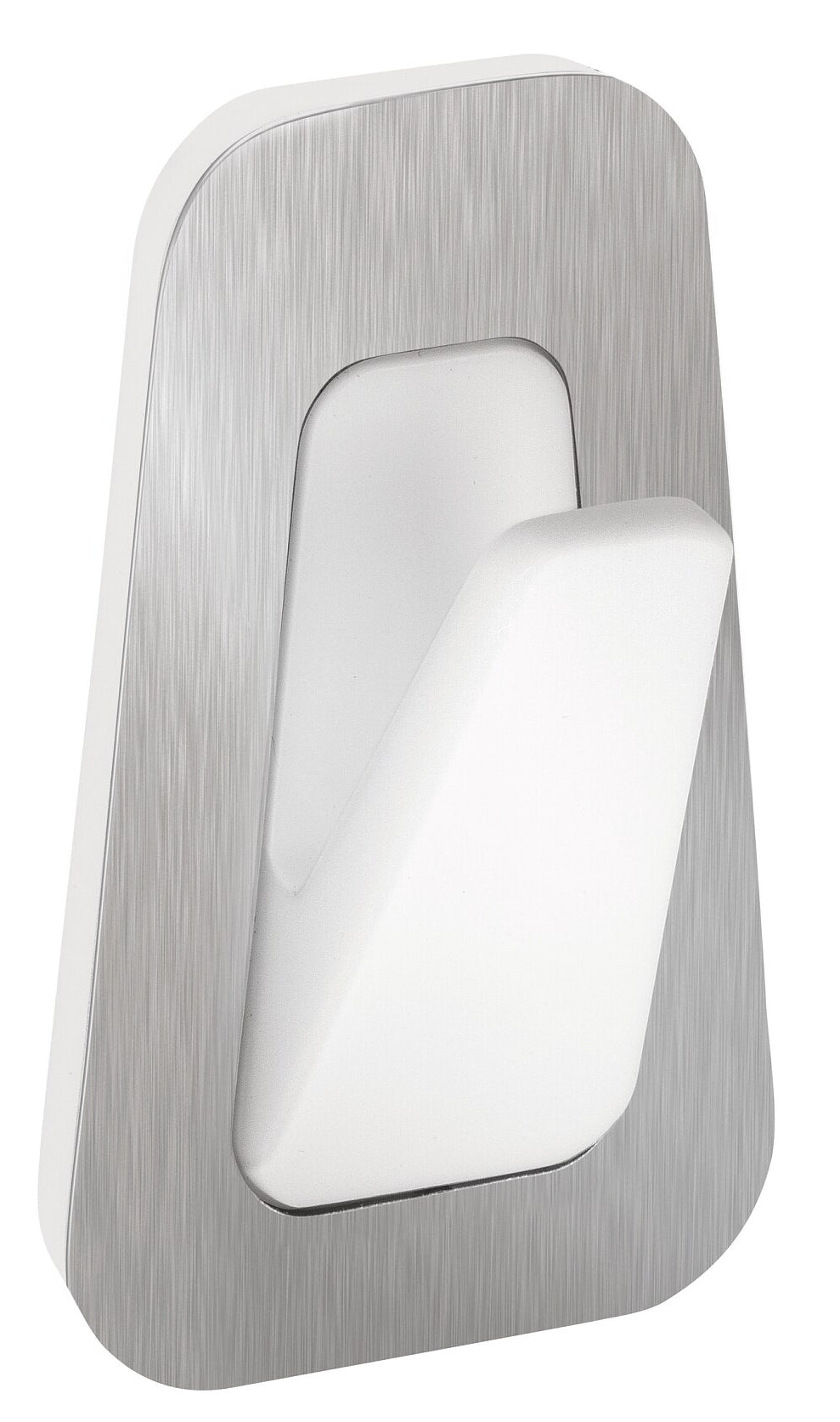 TESA Wasserfester Haken GROSS – Kunststoff/Edelstahl, 2 kg, Klebestreifen, Silber