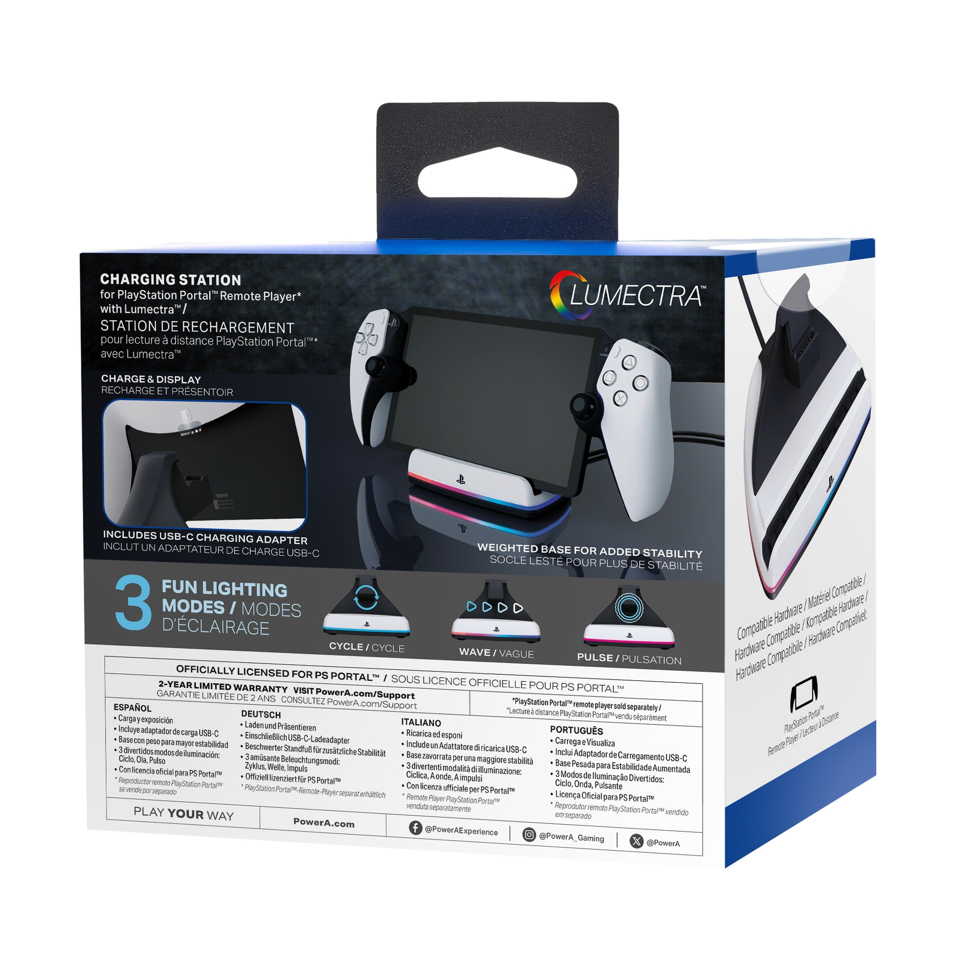 PowerA PSPW0358-01 Ladestation PS Portal – USB-C-Kabel 1,5 m, magnetischer Adapter – für PlayStation Portal