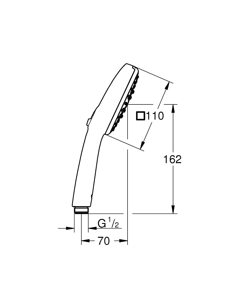 GROHE Vitalio Comfort 110 III Handbrause – Kunststoff, wassersparend, 3 Strahlarten, ca. 7 l/min, Chrom