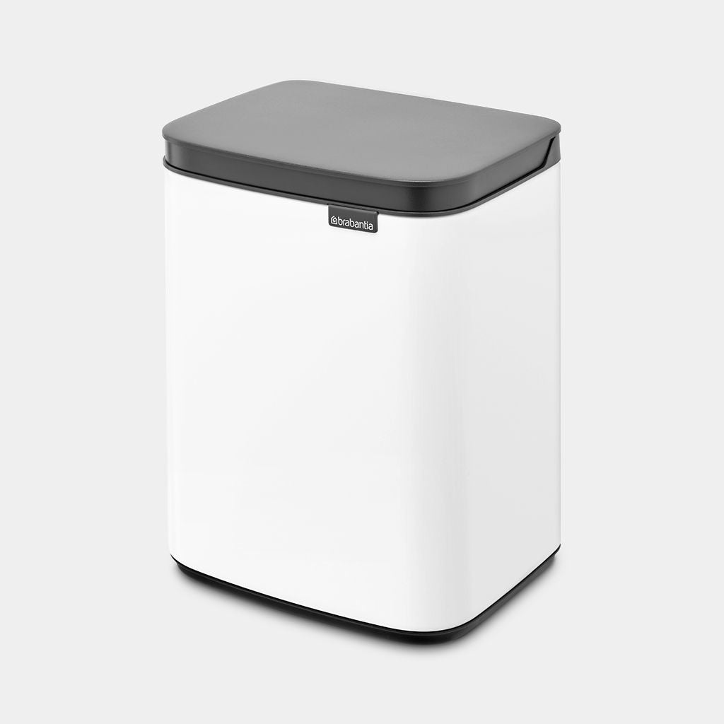 Brabantia Kosmetikeimer Bo – 4 l – Stahl, Rechteckig – Weiss – Soft-Close, Anti-Rutsch
