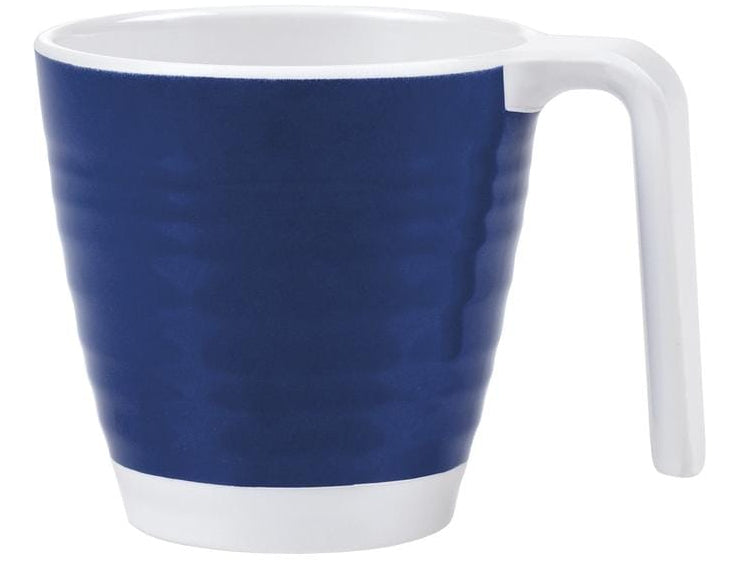 KOOR Geschirrset – 16-teiliges Set, Ø 26,5 cm, Melamin, Blau/Weiss, spülmaschinenfest, BPA-frei