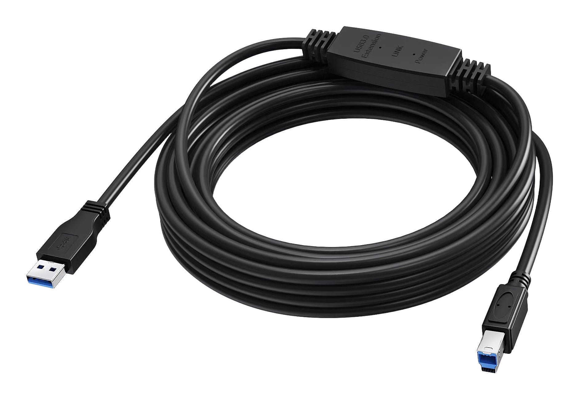 Vision USB-A auf USB-B Kabel – USB 3.2 Gen 1 (5 Gbit/s) – 2 m – PVC-Mantel – Schwarz