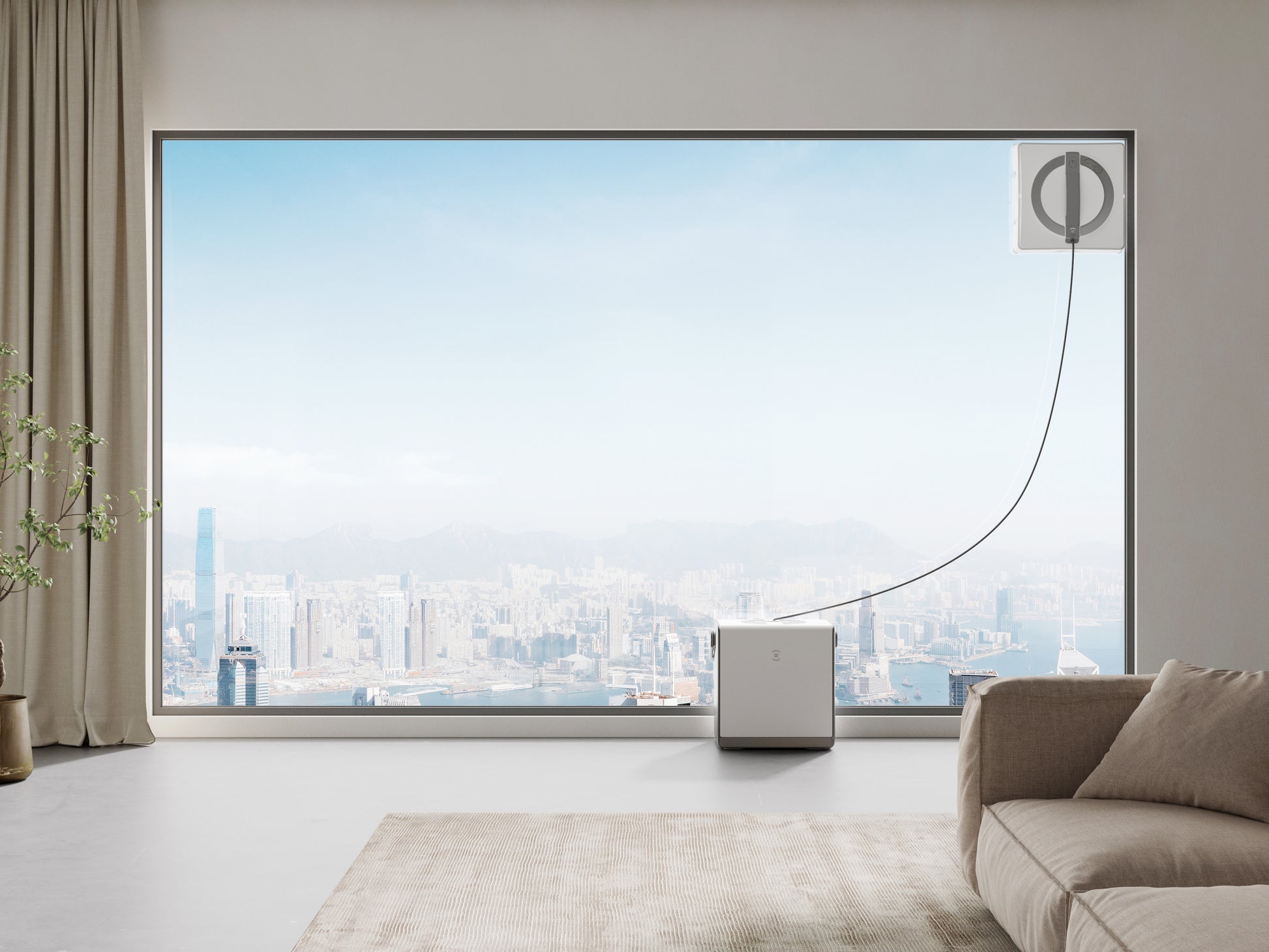 Ecovacs Winbot W2 – Fensterputzroboter – 2600 mAh, min. Fenstergrösse 30 × 40 cm, 63 dB, Weiss