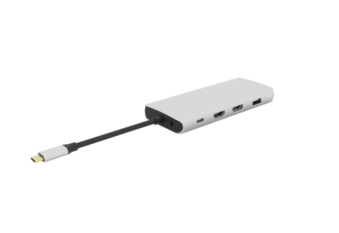 eSTUFF Multiport-Adapter – USB-C, 2× HDMI, 1× VGA, 4× USB-A, 100 W PD, GbE, 3,5 mm Audio, für USB-C-Geräte