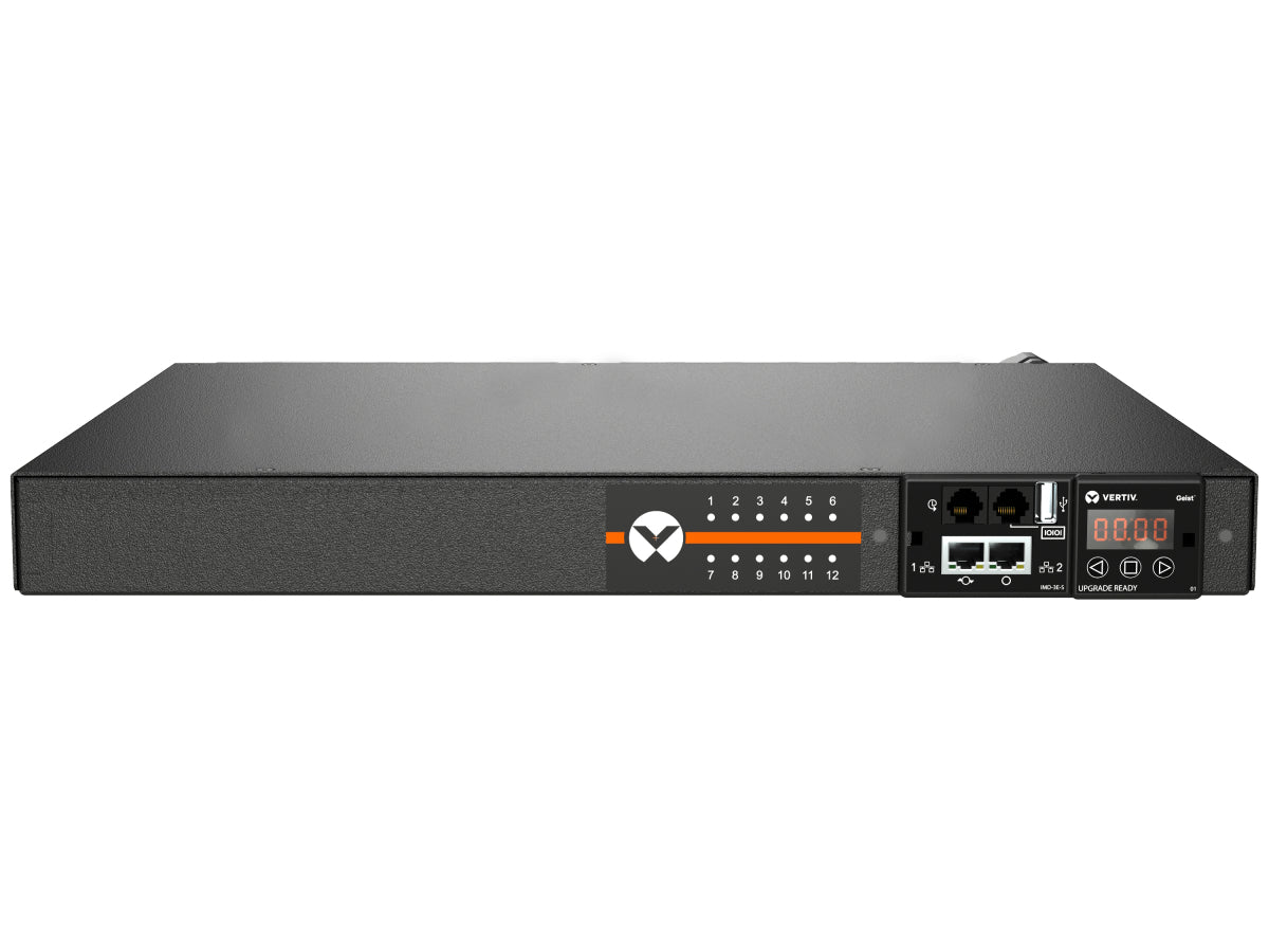 Vertiv Rack-PDU – Überwacht, 3-phasig, Horizontal 0U, 16 A 200–240/346–415 V, 12×C13/C19, IEC 60309, 3 m