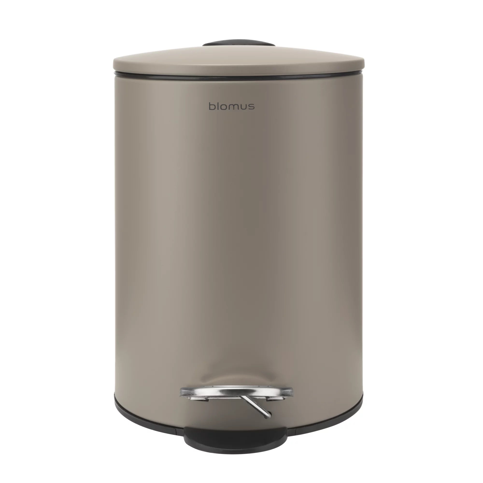 Blomus Treteimer TUBO – 3 l – Stahl, rund – Taupe – Soft-Close