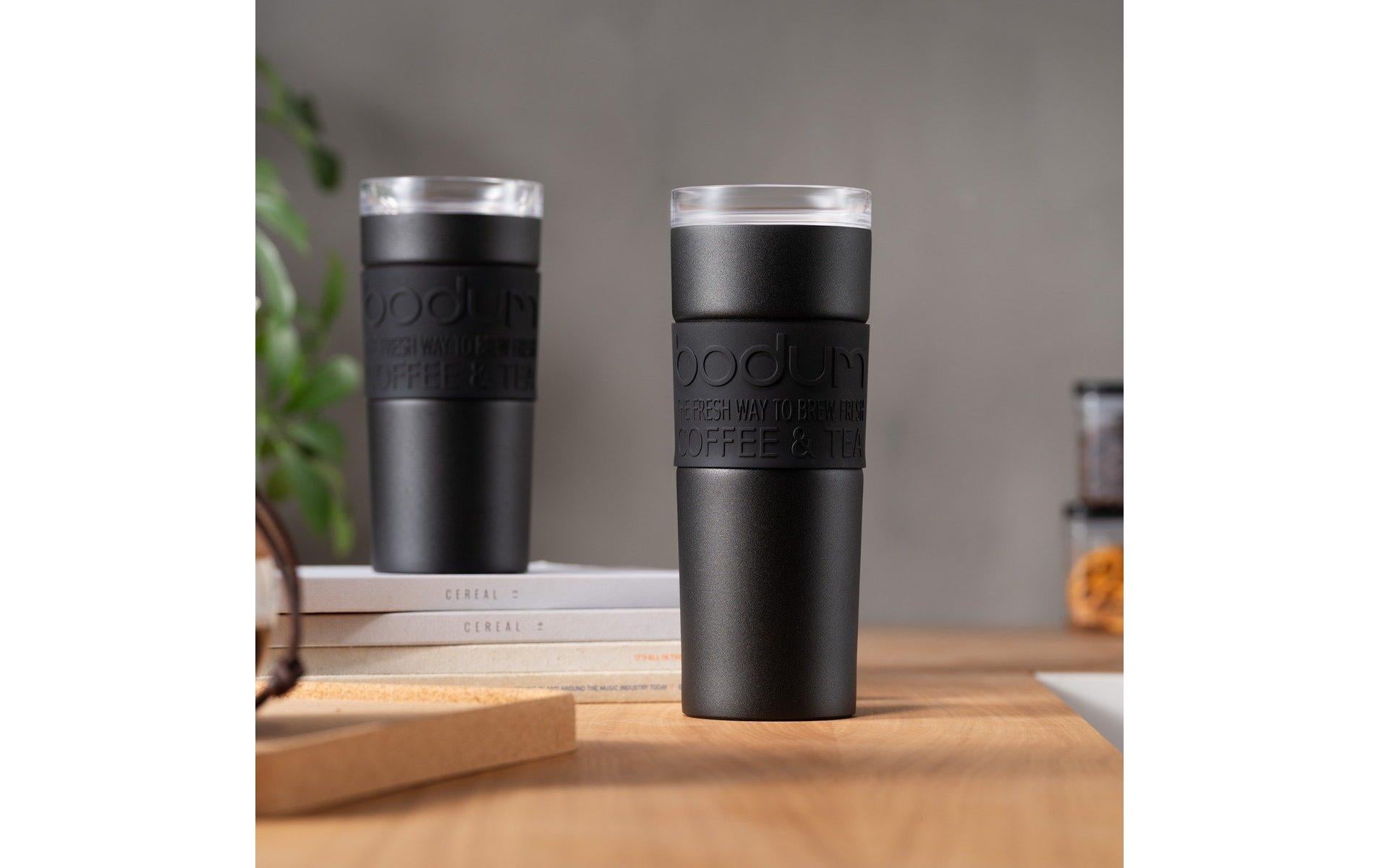 Bodum Thermobecher 450 ml – doppelwandig, Kunststoff, Schwarz