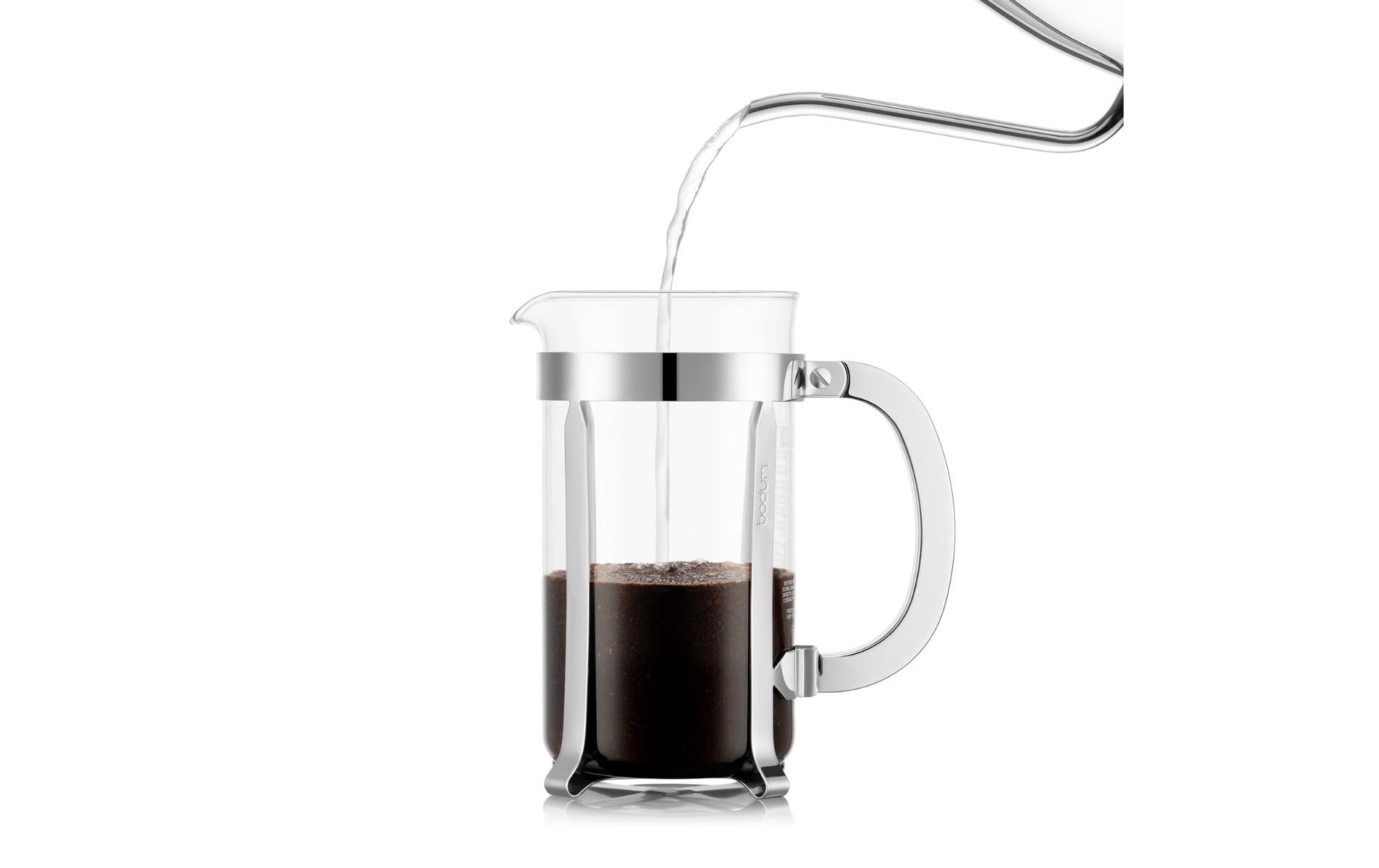 Bodum Chambord French Press Kaffeebereiter – 1 l, 8 Tassen, Silber
