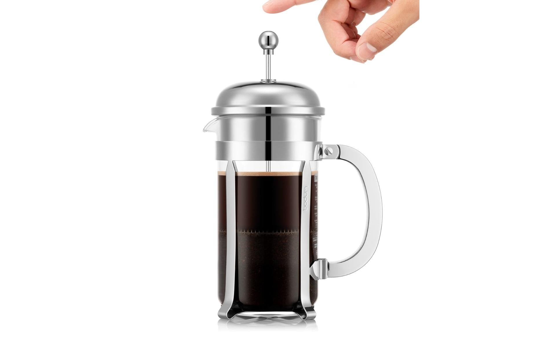 Bodum Chambord French Press Kaffeebereiter – 1 l, 8 Tassen, Silber