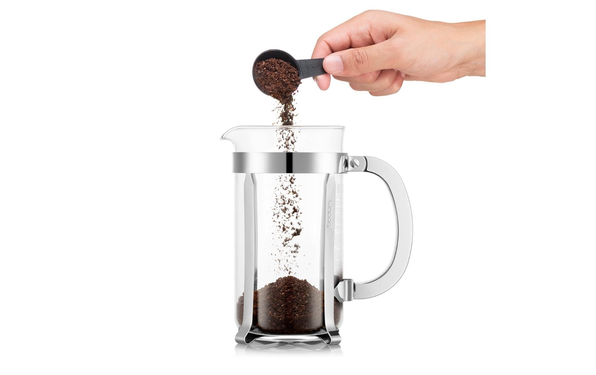 Bodum Chambord French Press Kaffeebereiter – 1 l, 8 Tassen, Silber