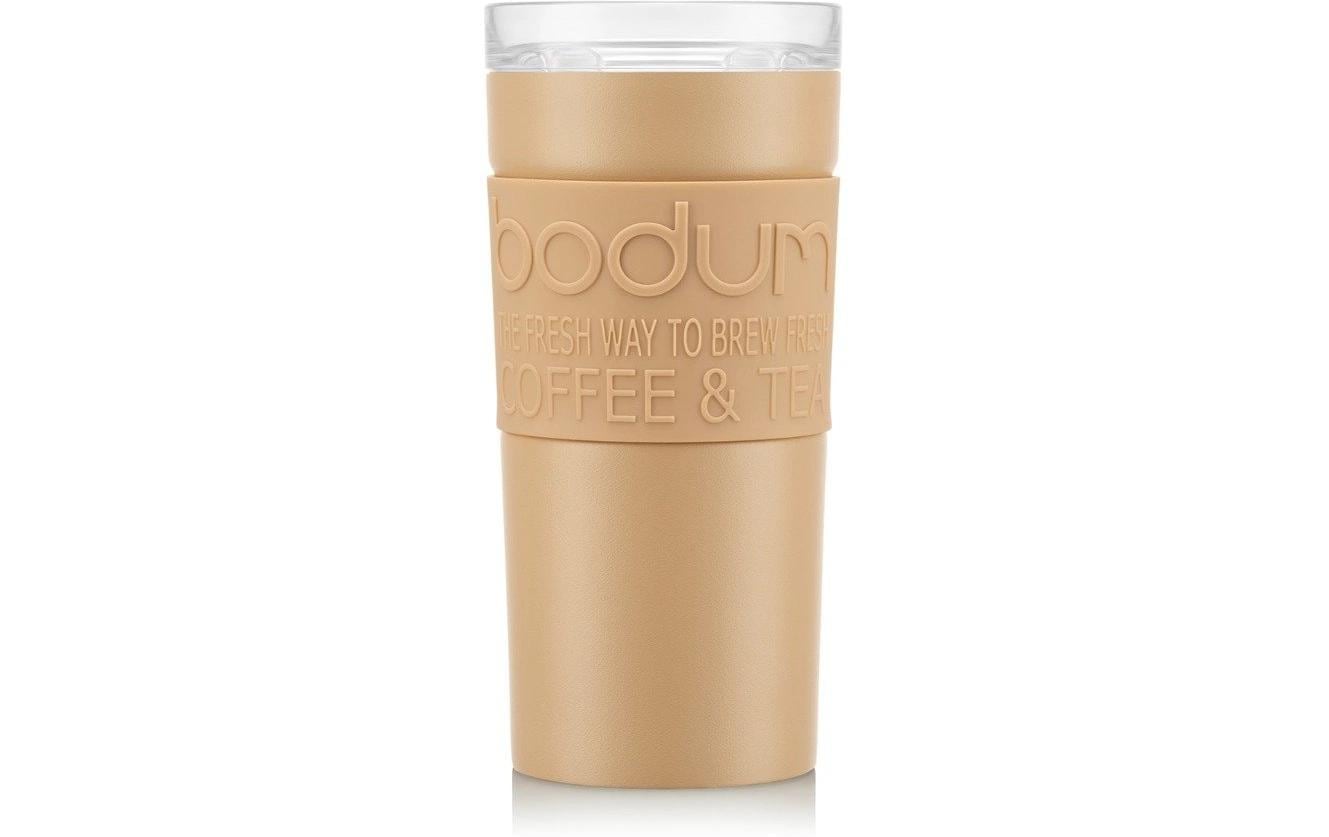 Bodum Thermobecher 11093-500PS-10 – 350 ml, Ø 8,1 cm, H 17,6 cm, Kunststoff/Edelstahl, Vanille, mit Deckel, do