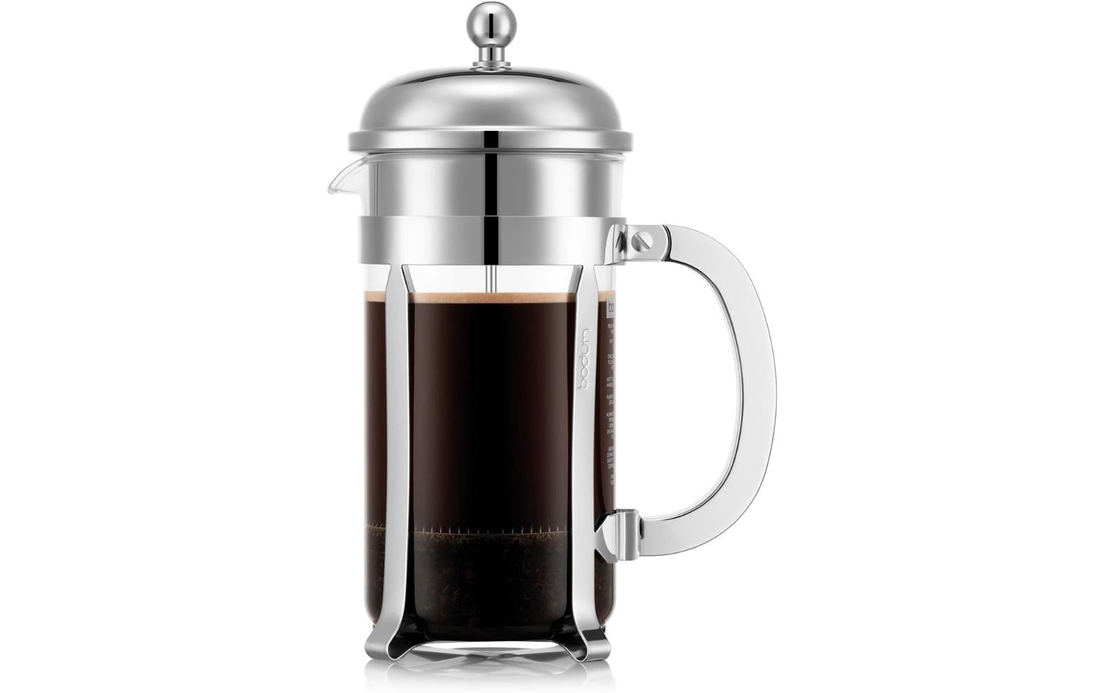 Bodum Chambord French Press Kaffeebereiter – 1 l, 8 Tassen, Silber