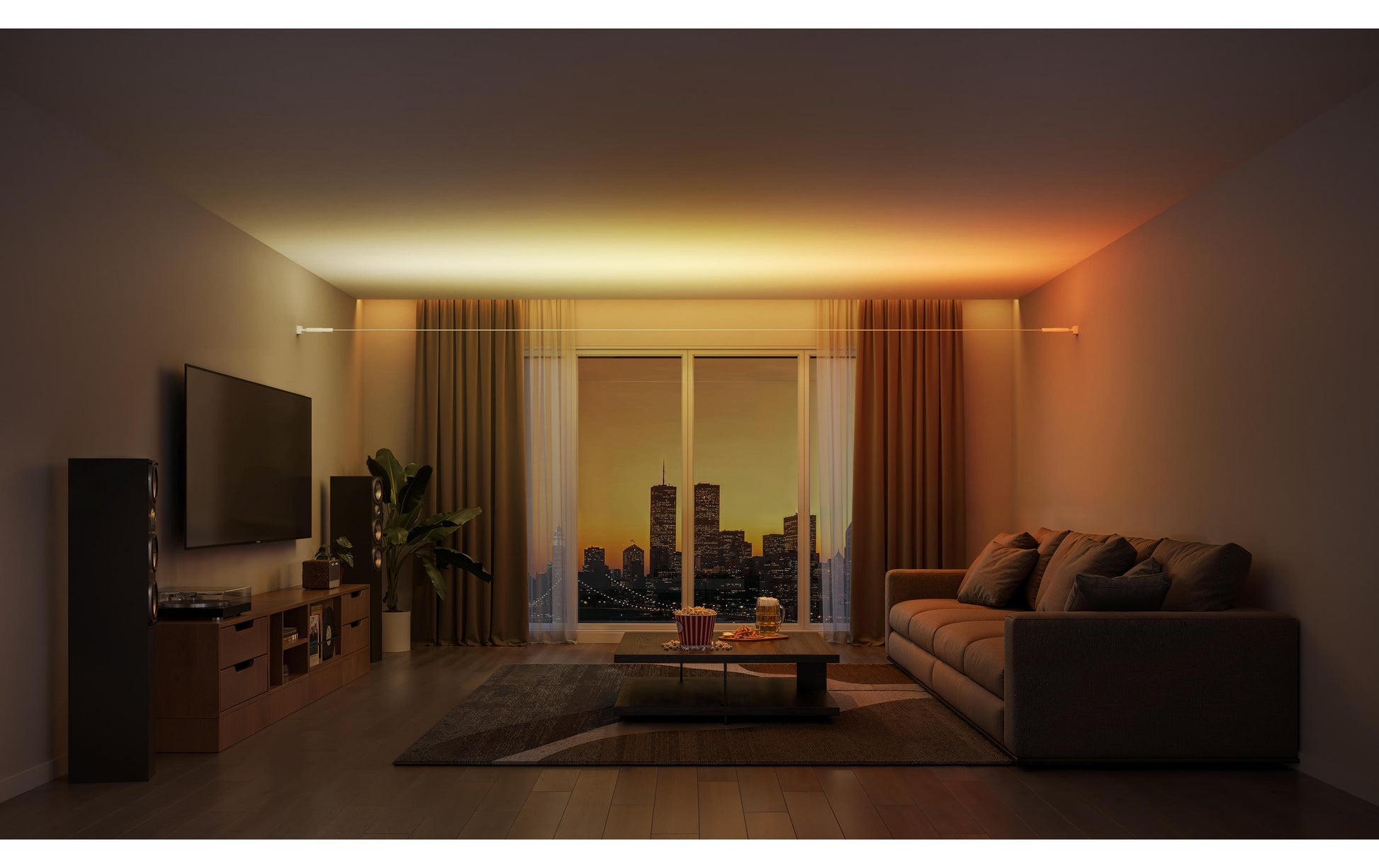 Govee LED-Strip Skyline Kit – 4 m, 2200–6500 K/mehrfarbig, WLAN, Bluetooth, Matter, für Alexa – Weiss