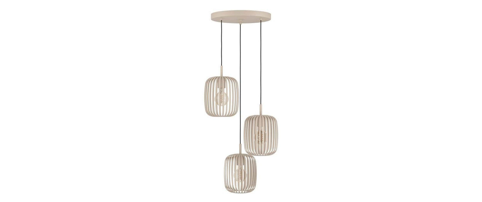 EGLO Deckenleuchte ROMAZZINA – Ø 46 × 110 cm, 120 W, 3-flammig, exkl. Leuchtmittel (E27), beige