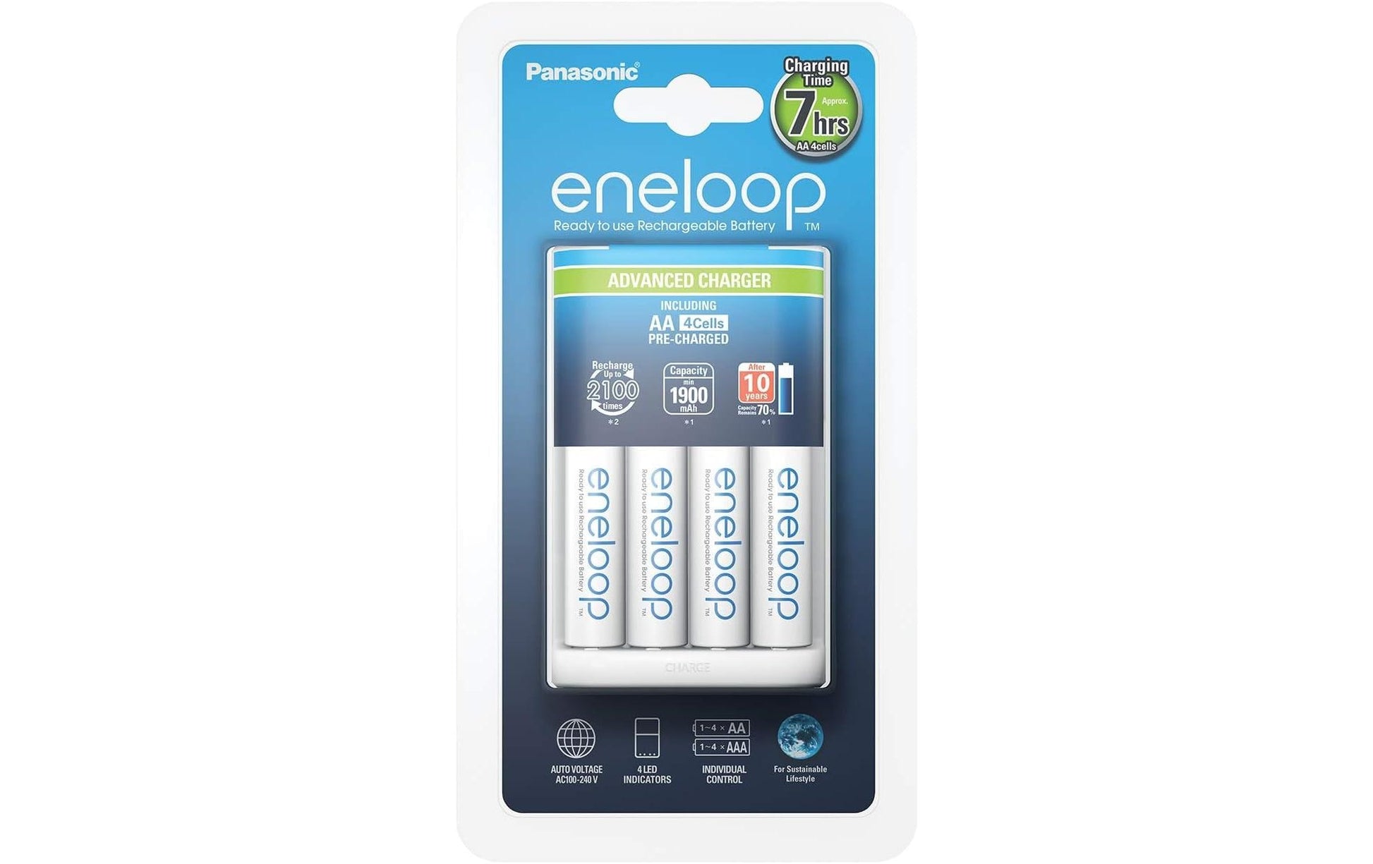 Panasonic eneloop K-KJ17MCC40E Ladegerät – für AA-Akkus (NiMH, NiCd)